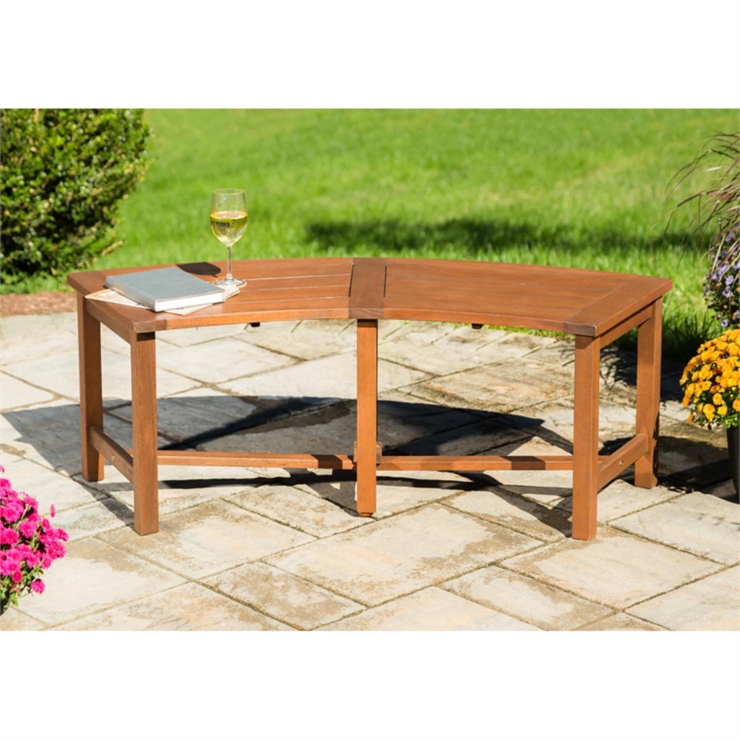 Evergreen 8MB157 51.6-Inches W x 18.1-Inches H Brown Eucalyptus Garden Bench