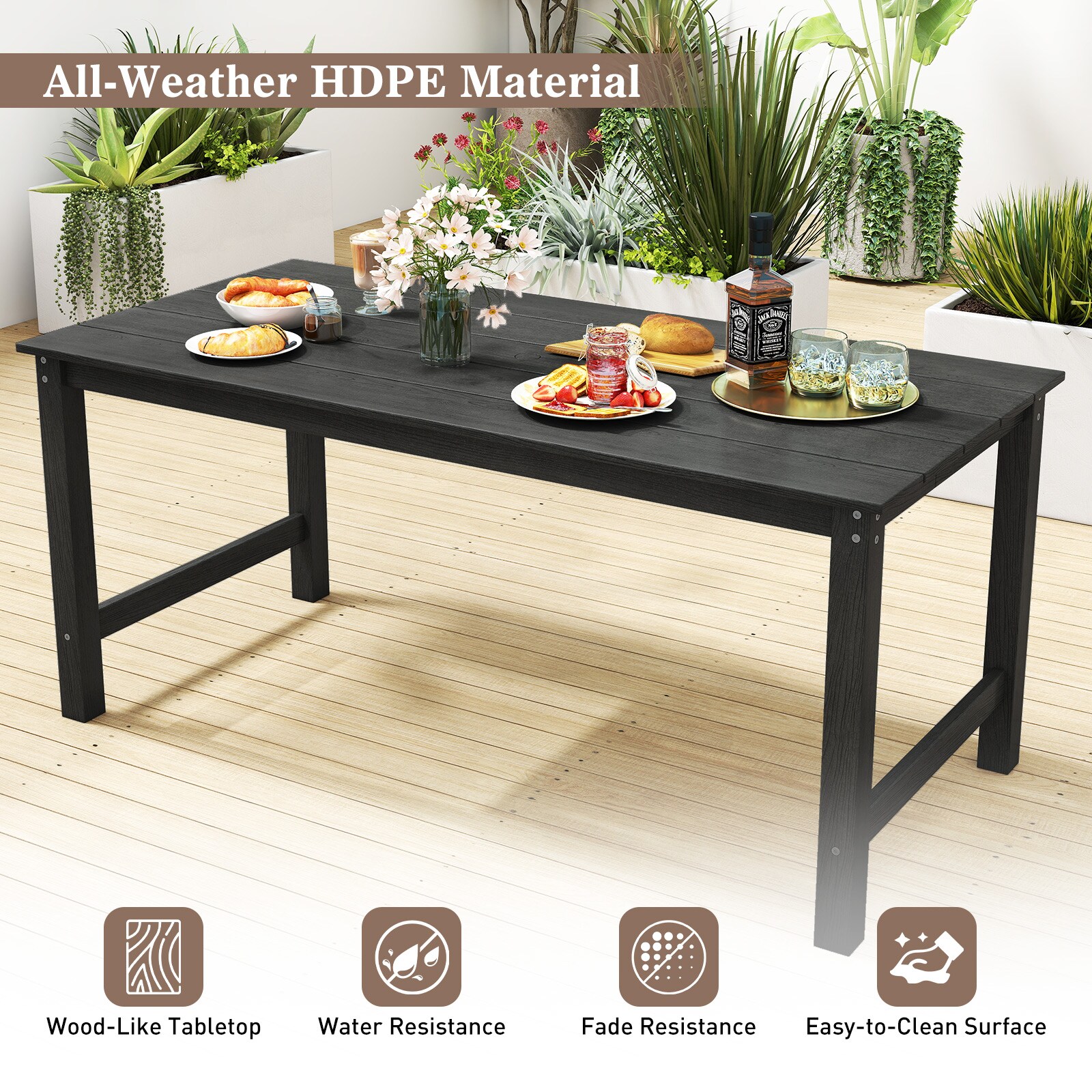 YERIVA O12458BKDH Patio-Tables - View #4