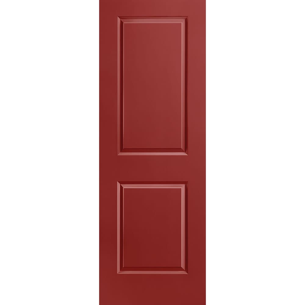 Masonite 1316014 Traditional 28-in x 80-in Barn Red 2-panel square Smooth Solid core Prefinished Molded composite Slab Door