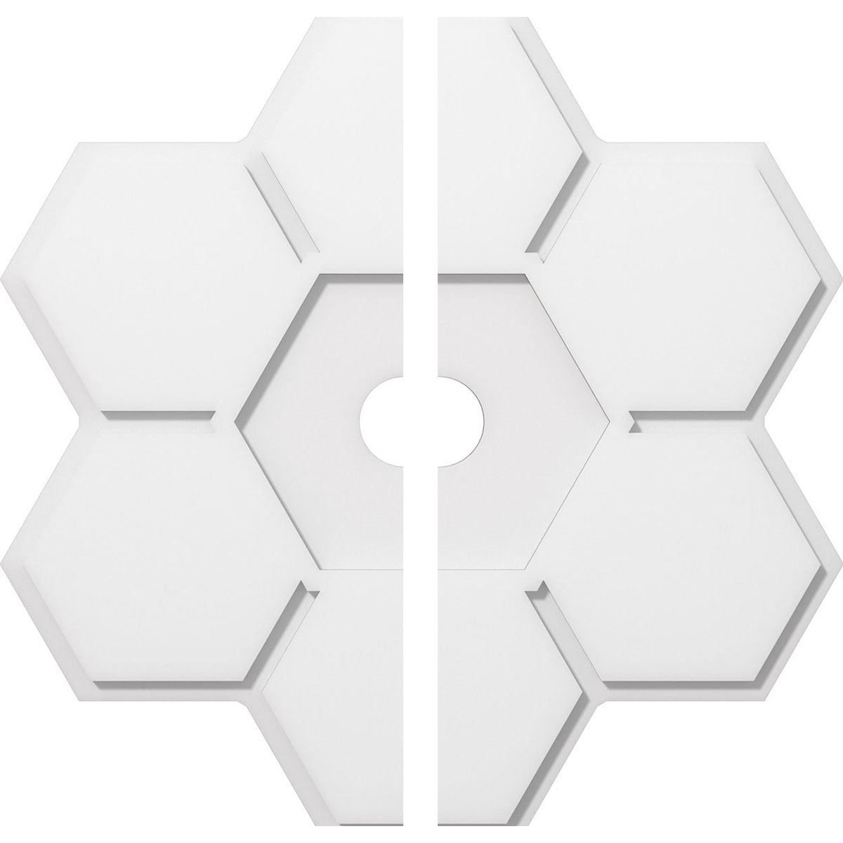 Ekena Millwork CMP28DY2-03000 Daisy 28-in W x 28-in L Contemporary White PVC Split Ceiling Medallion