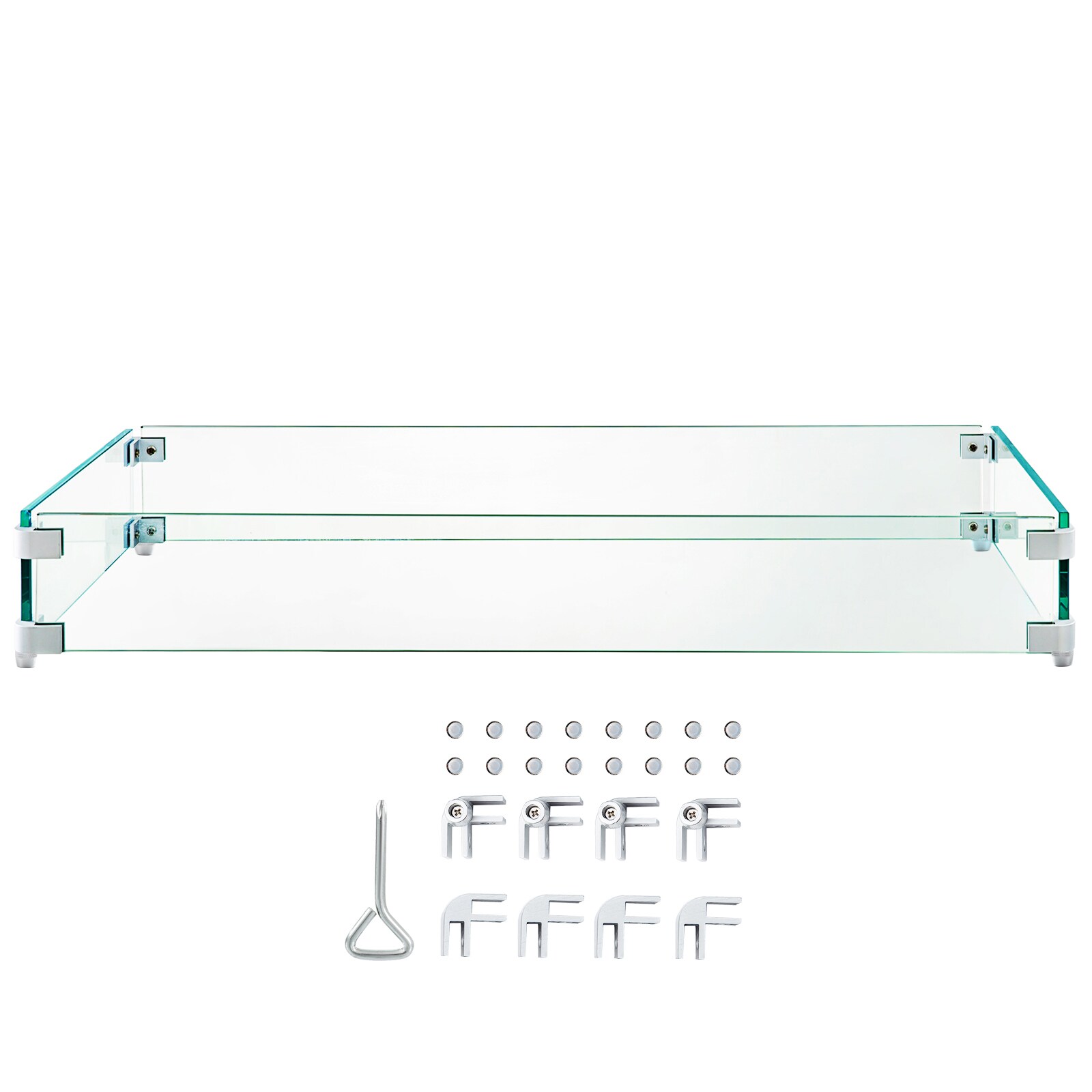 VEVOR FXFF3810.56INJWBGV0 38-Inches Silver Aluminum Fire Pit Wind guard