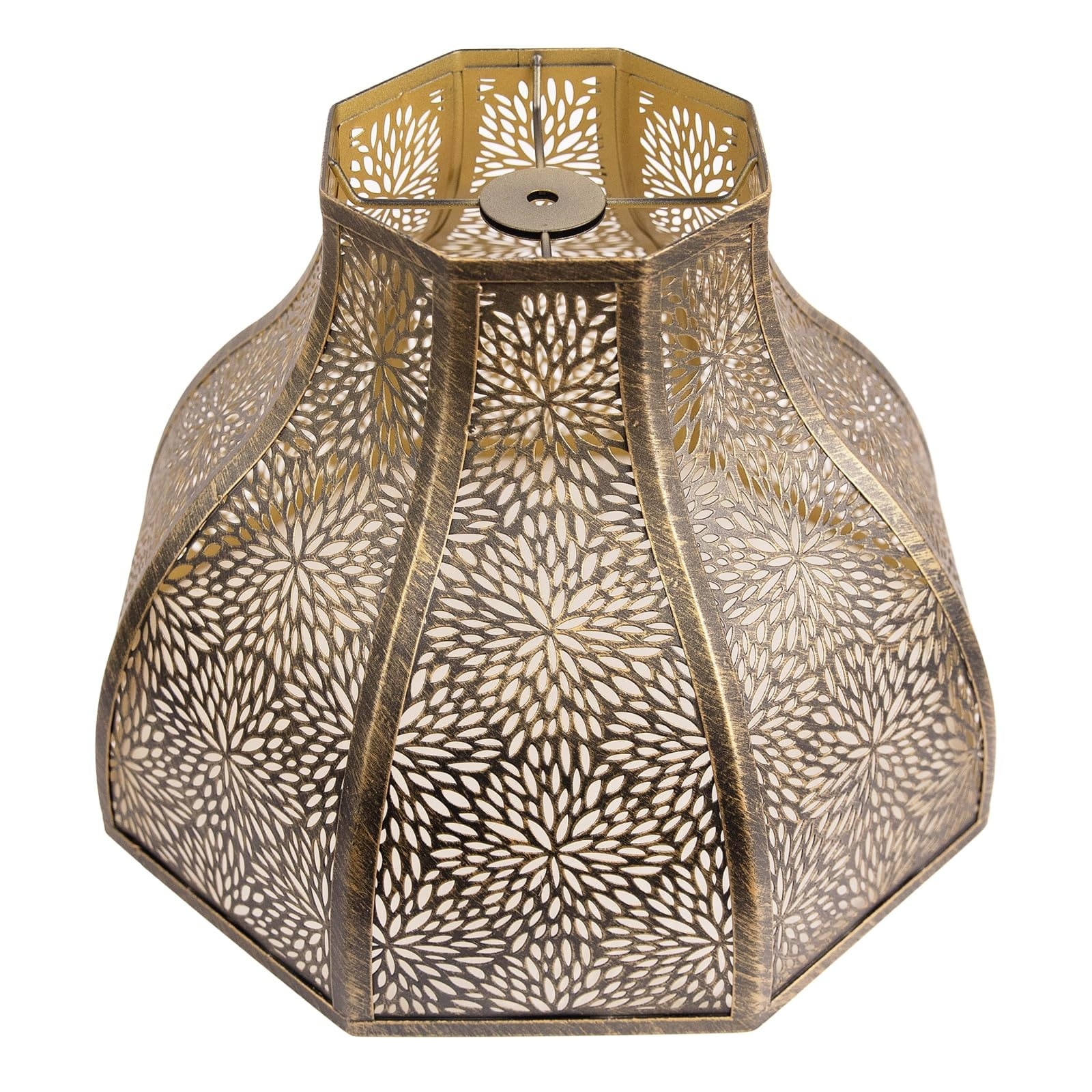 Alucset Eight-Petal Lotus Metal Lamp Shade with Etched