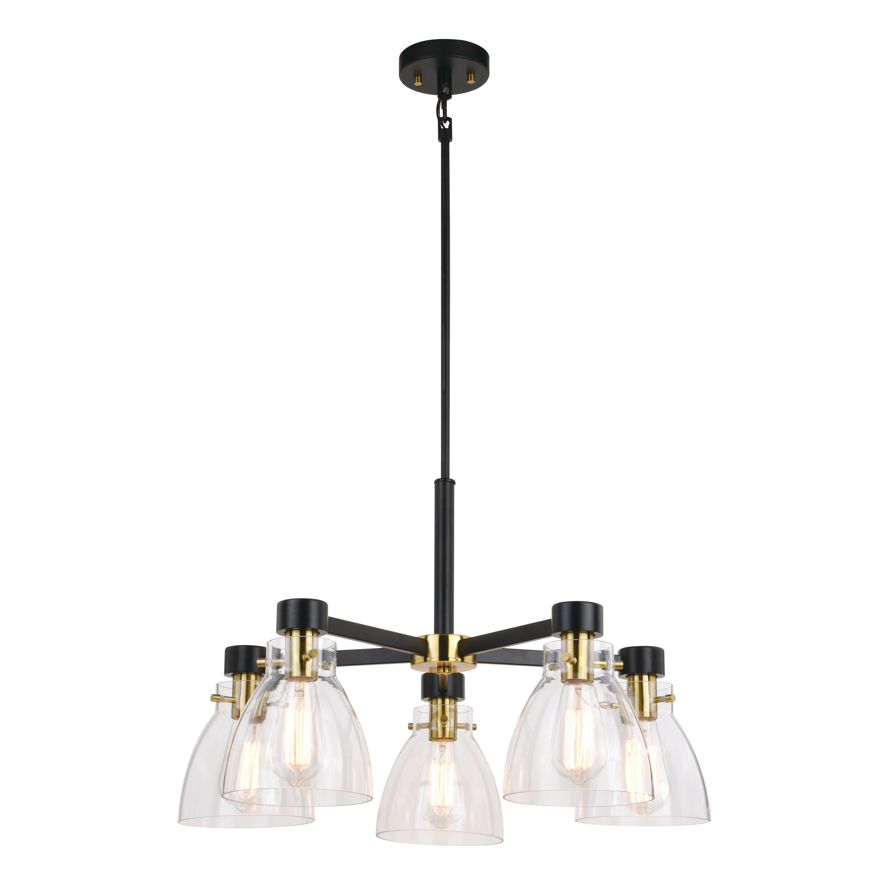 Cascadia H0307 Elgin 5 -Light Black Modern/contemporary For Use in Bedrooms, Dining Rooms, Foyers, Kitchens, Living Rooms Chandelier