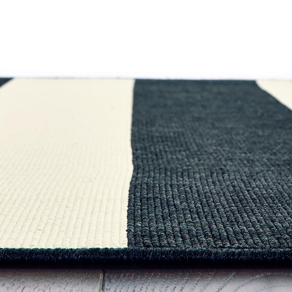 Outdoor Sailmaker Stripe Black Rug