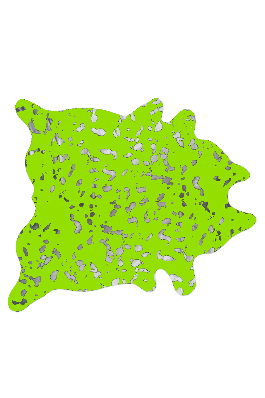 HomeRoots 317277 Josephine 6 X 7 (ft) Rag Cowhide Lime Silver Irregular Indoor Area Rug