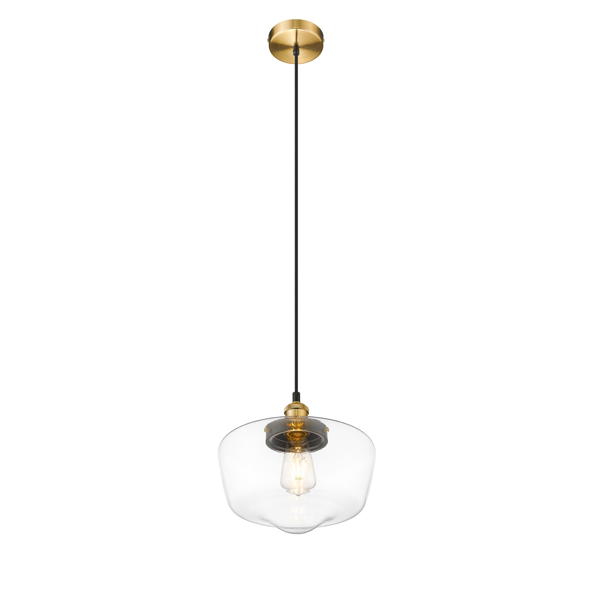 OVE Decors Sumaya Brass Modern/Contemporary Clear Glass Dome LED ...