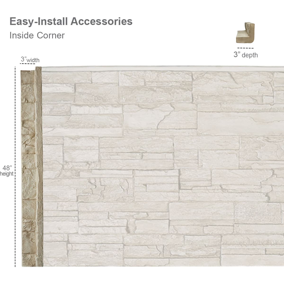 Ekena Millwork PNUIC03X48SD Stone-Veneer - View #2