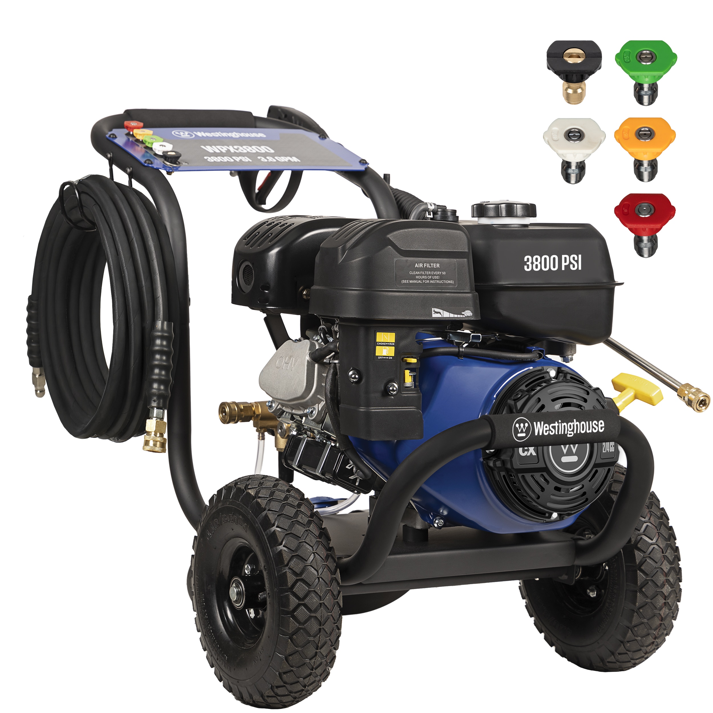 Westinghouse WPX3800 Heavy Duty 3800-PSI 3.6-GPM Cold Water Gas Pressure washer with 5 Spray Tips