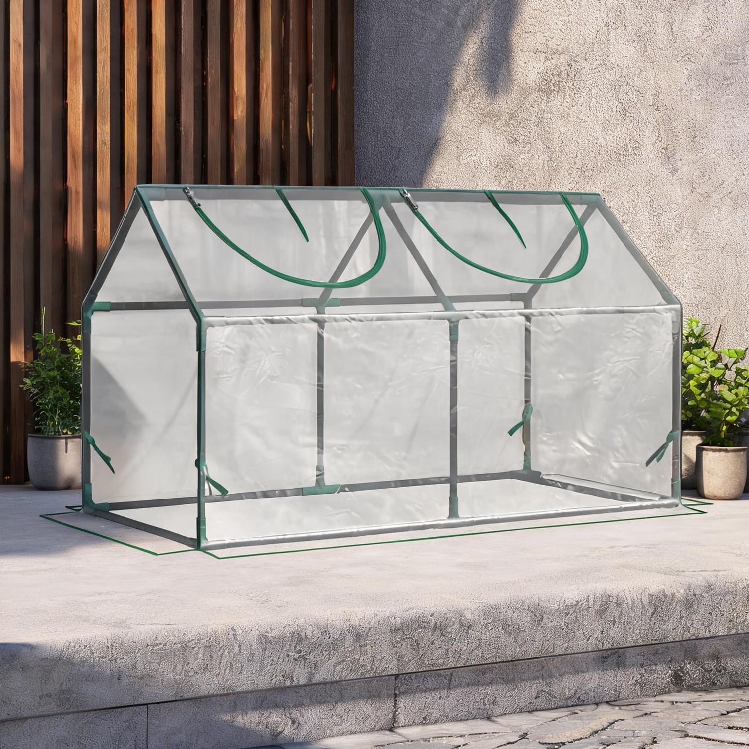 BBabe - Indoor Outdoor Plant Protection Greenhouse combining Storage Roll-Up Windows and Steel Frame