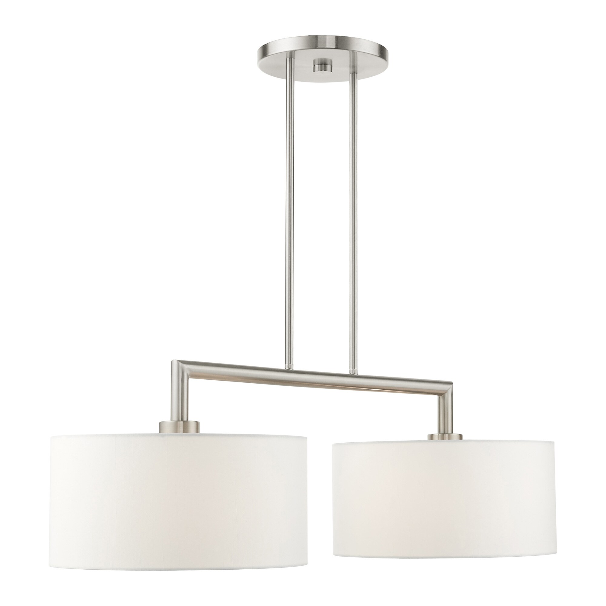 Meridian Brushed Nickel 2-Light Linear Drum Chandelier