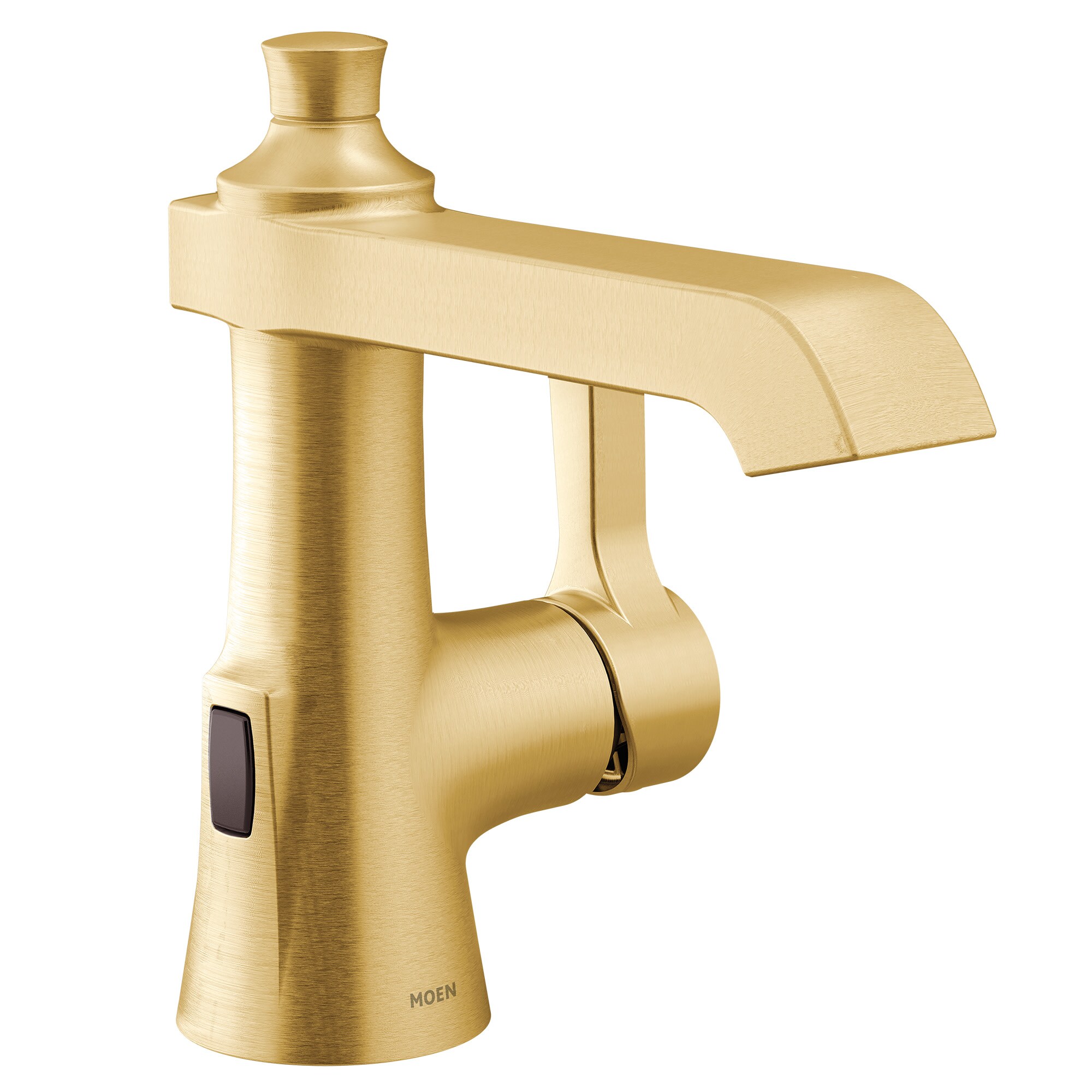 Moen S6981EWBG Brushed Gold Single hole 1-handle Mid-arc Residential Handle Bathroom Sink Faucet with Deck Plate