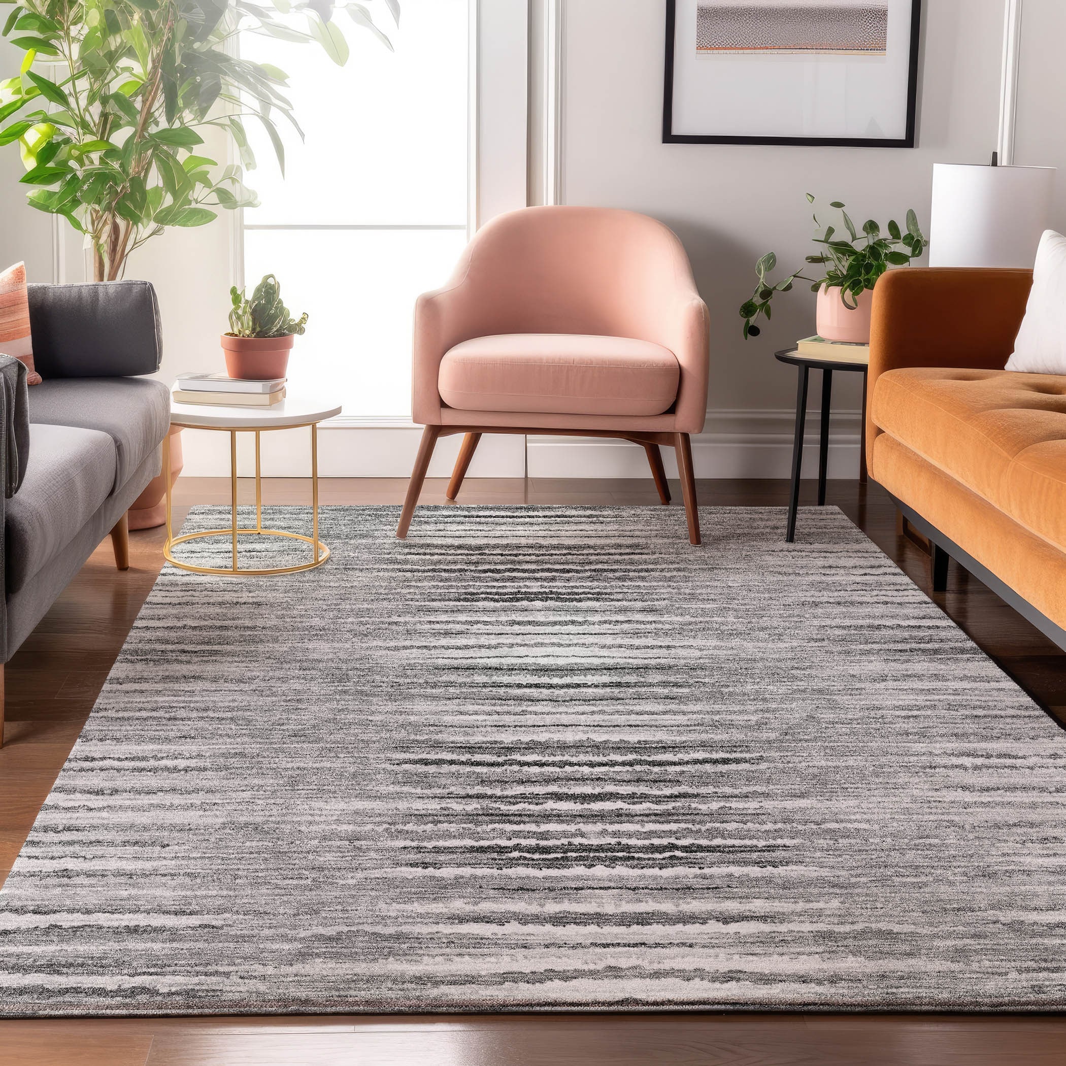 Addison Rugs AMF604SV9X12 Mayfield AMF604SV 9 x 12 (ft) Loomed Polyester Silver Rectangular Indoor Geometric Machine washable Area rug