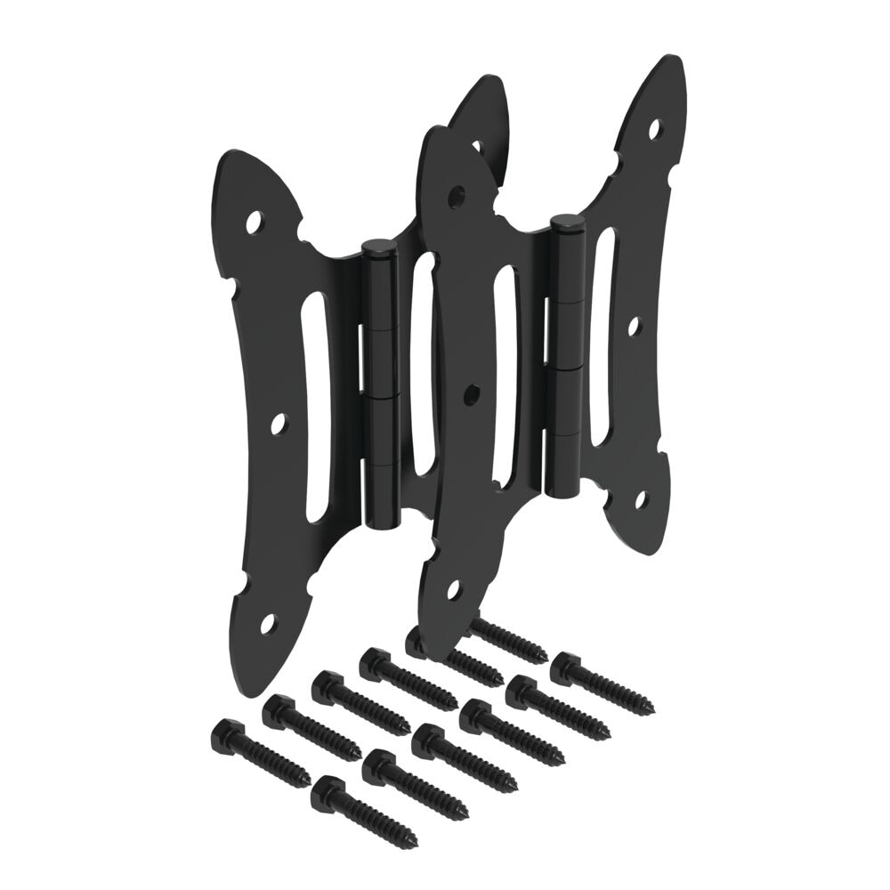 Black Steel Decorative Butterfly Hinge for Wood Gates