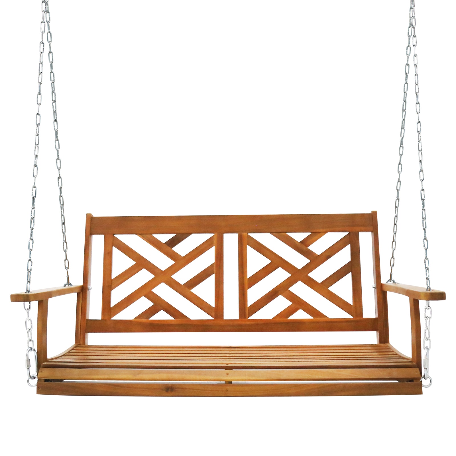 Winado LO1G57000722 Swing 2 -person Brown Wood Outdoor Swing