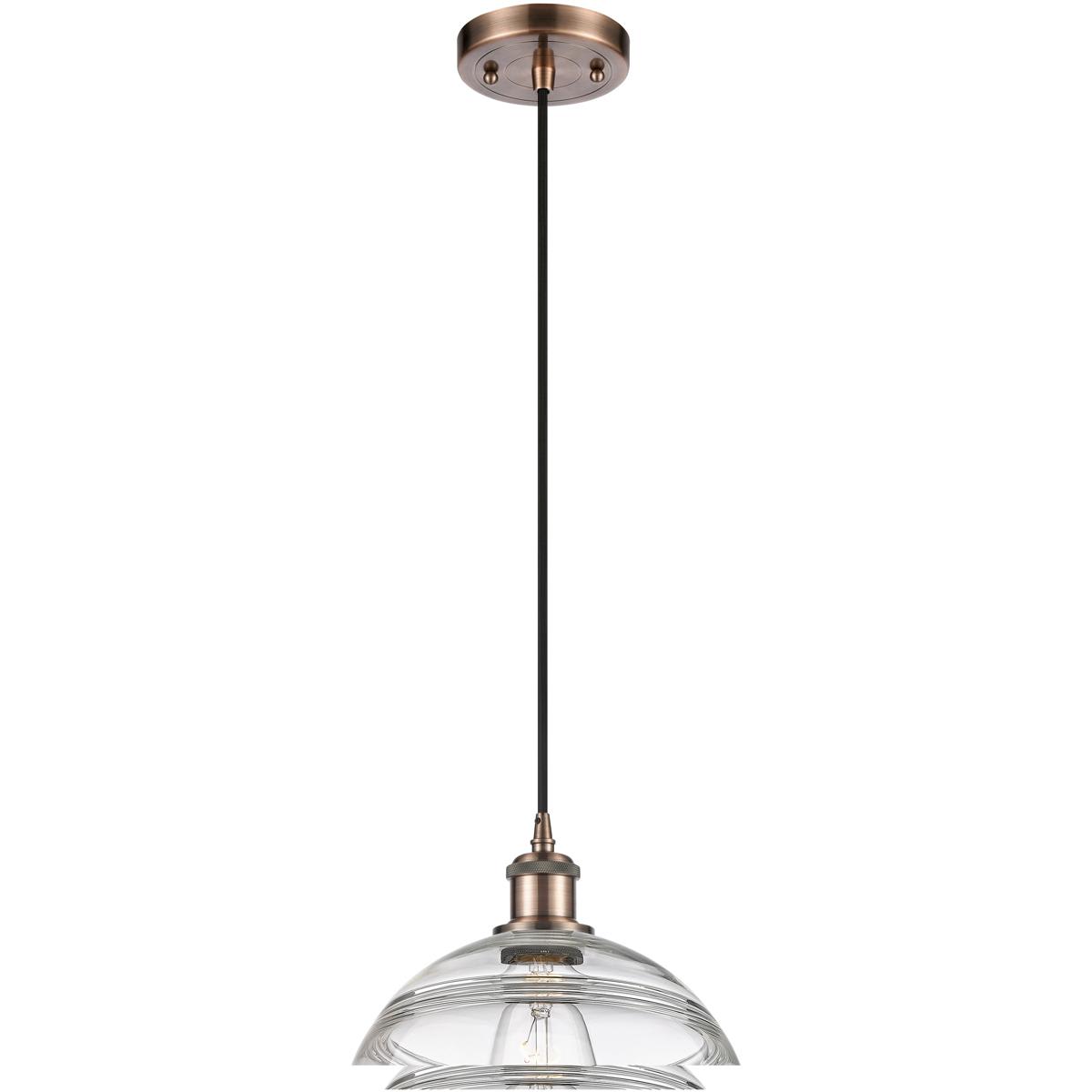  516-1P-AC-G556-10CL Ballston Rochester Mini Pendant Antique Copper
