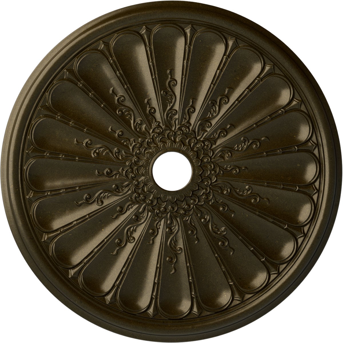 Ekena Millwork CM31KIGGS Kirke 31.5-in W x 31.5-in L Painted Green Gold Polyurethane Whole Ceiling Medallion