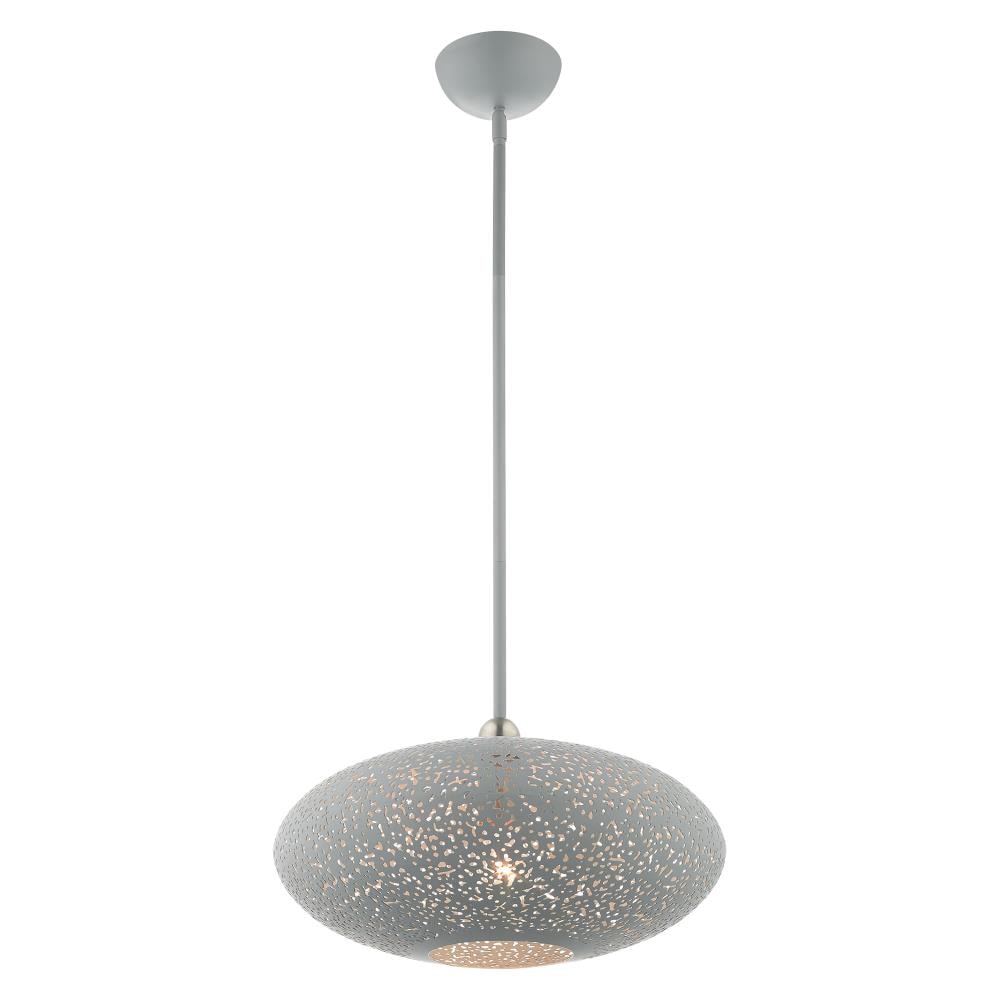Nordic Gray Brushed Nickel Crystal Mini Pendant Light