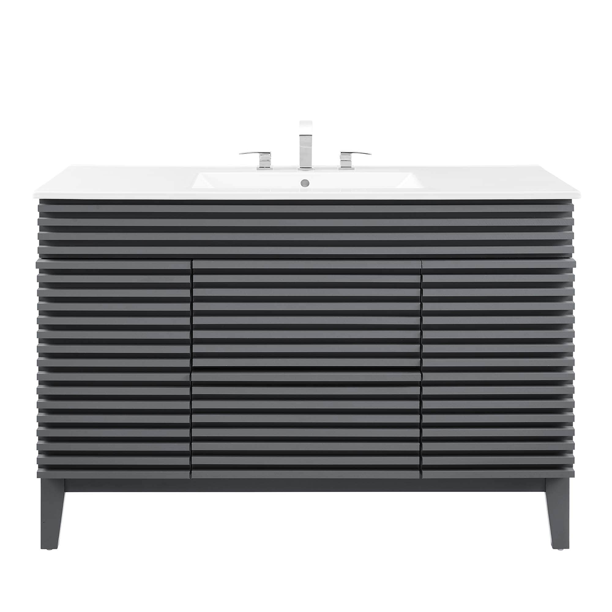 Modway EEI-4439-GRY-WHI Bath-Vanity-Combo - View #7