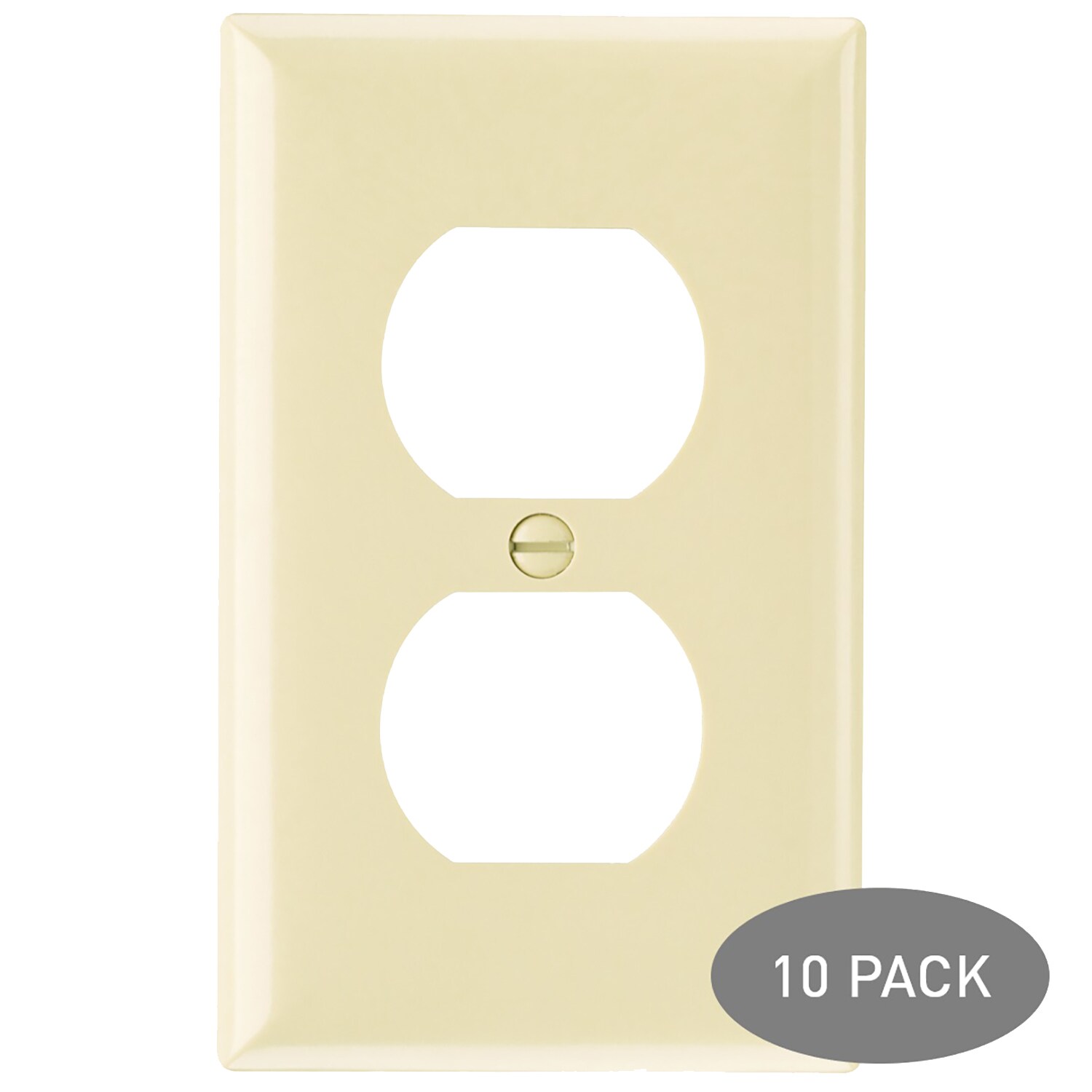 Legrand SP8ICP10 Pass Seymour 1 -Gang Standard Size Ivory Plastic Indoor Duplex Wall Plate 10 -Pack
