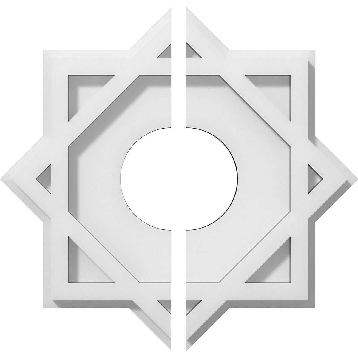 Ekena Millwork CMP10AL2-03000 Axel 10-in W x 10-in L Contemporary White PVC Split Ceiling Medallion