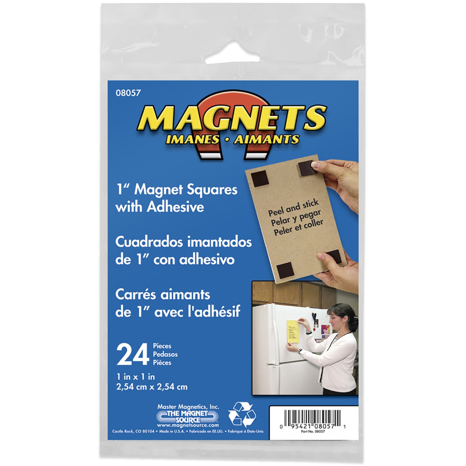 The Magnet Source Magnet Source 1 in. L X 1 in. W Black Magnetic Square w/Adhesive 24 pc #8057