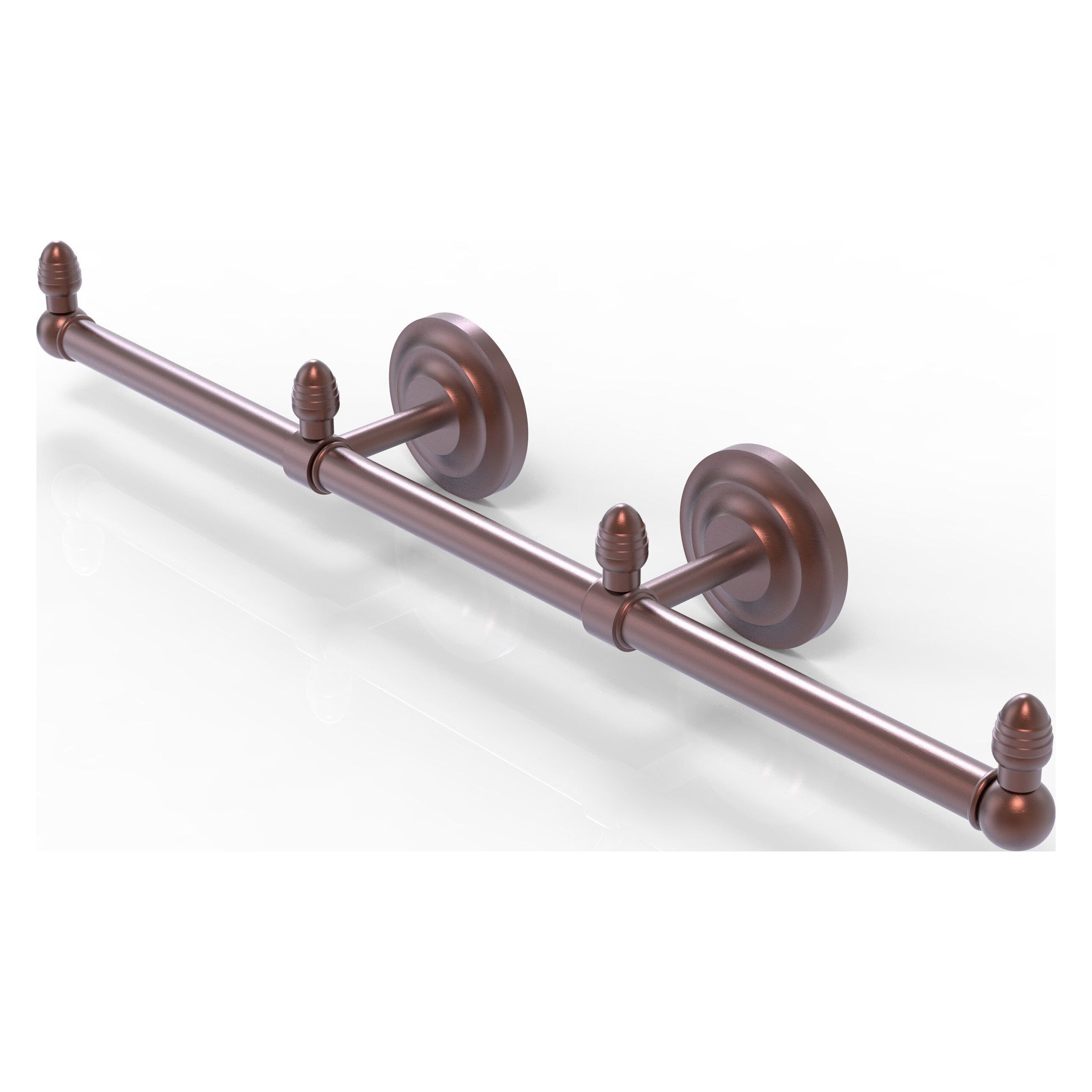 Allied Brass BPQN-HTB-3-CA Que New 22-in double Antique Copper Wall mount Double Towel Bar