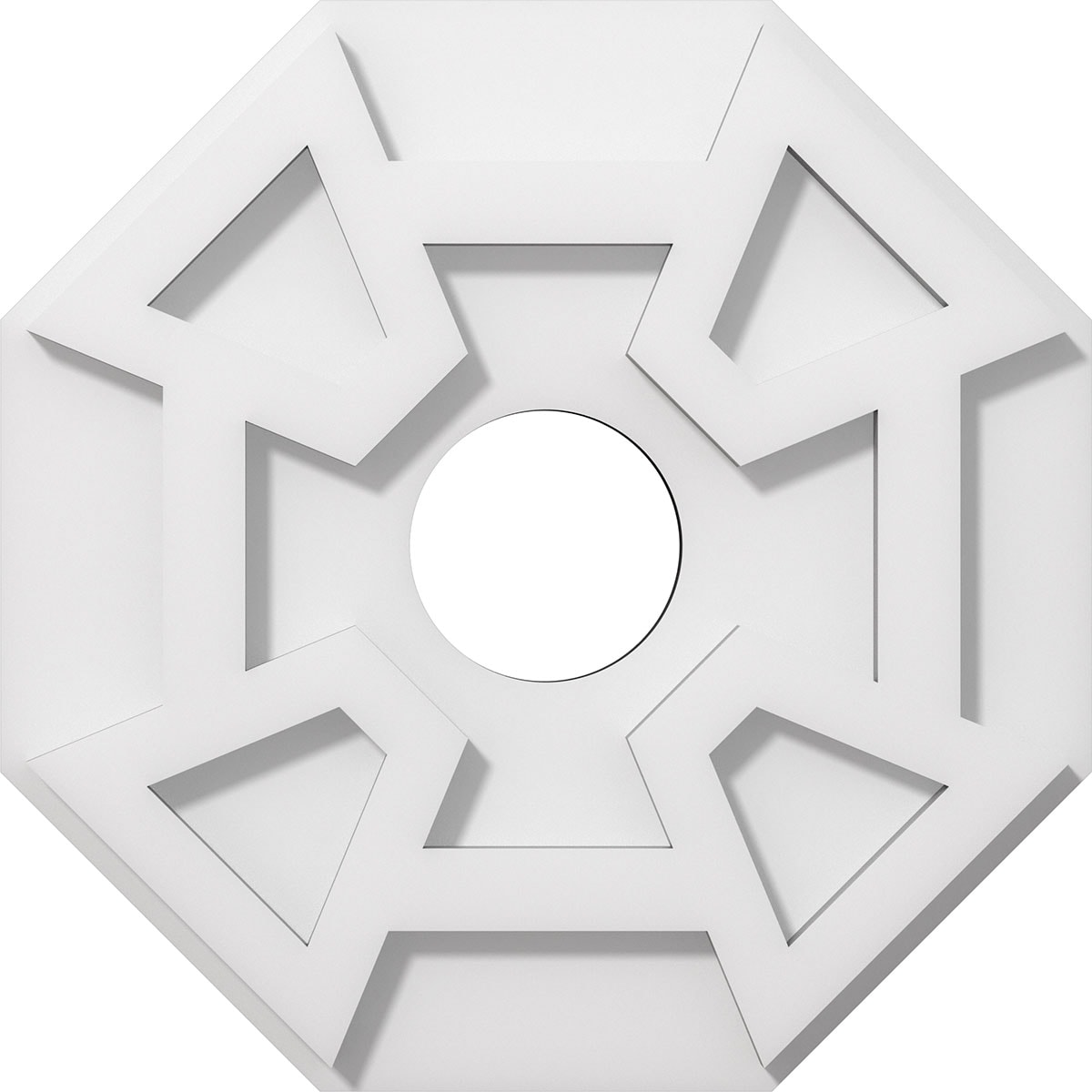 Ekena Millwork CMP12LG-03000 Logan 12-in W x 12-in L Contemporary White PVC Whole Ceiling Medallion