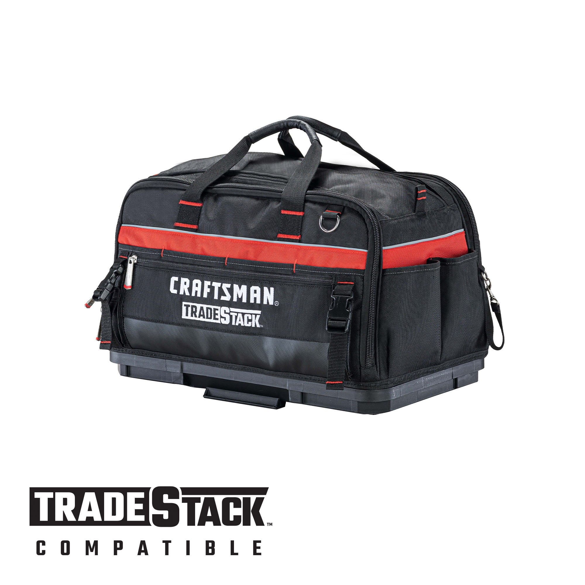 CRAFTSMAN TRADESTACK System Black/Red Polyester 22.5-in Tool Bag in the Tool  Bags department at