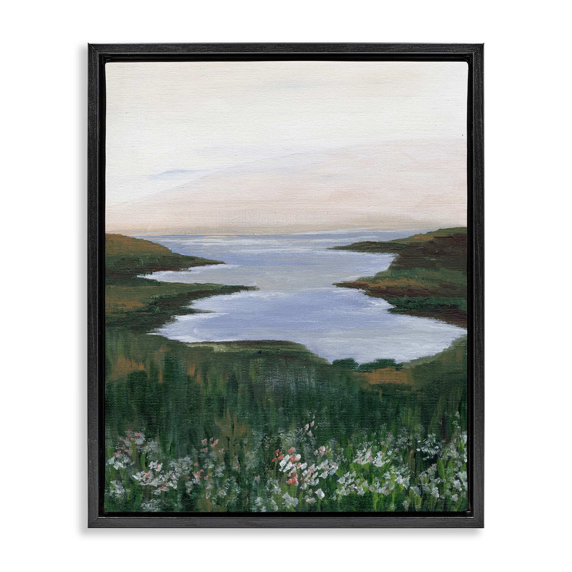 Stupell Industries BS-411-FFB-24X30 Peaceful Greenery by Lake Floating Frame design by Nikita Jariwala