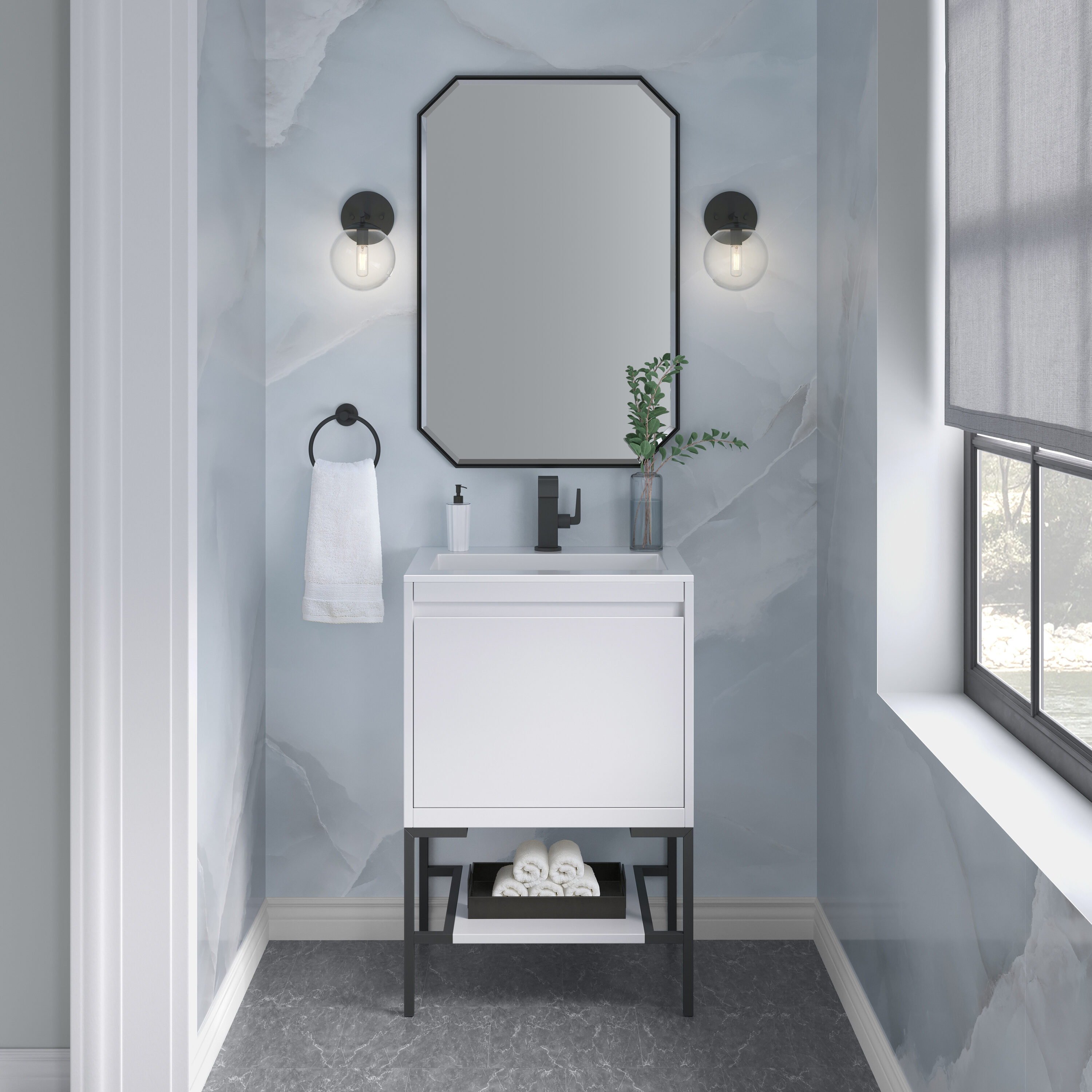 James Martin Vanities 805-V23.6-GW-MB-GW Bath-Vanity-Combo - View #3
