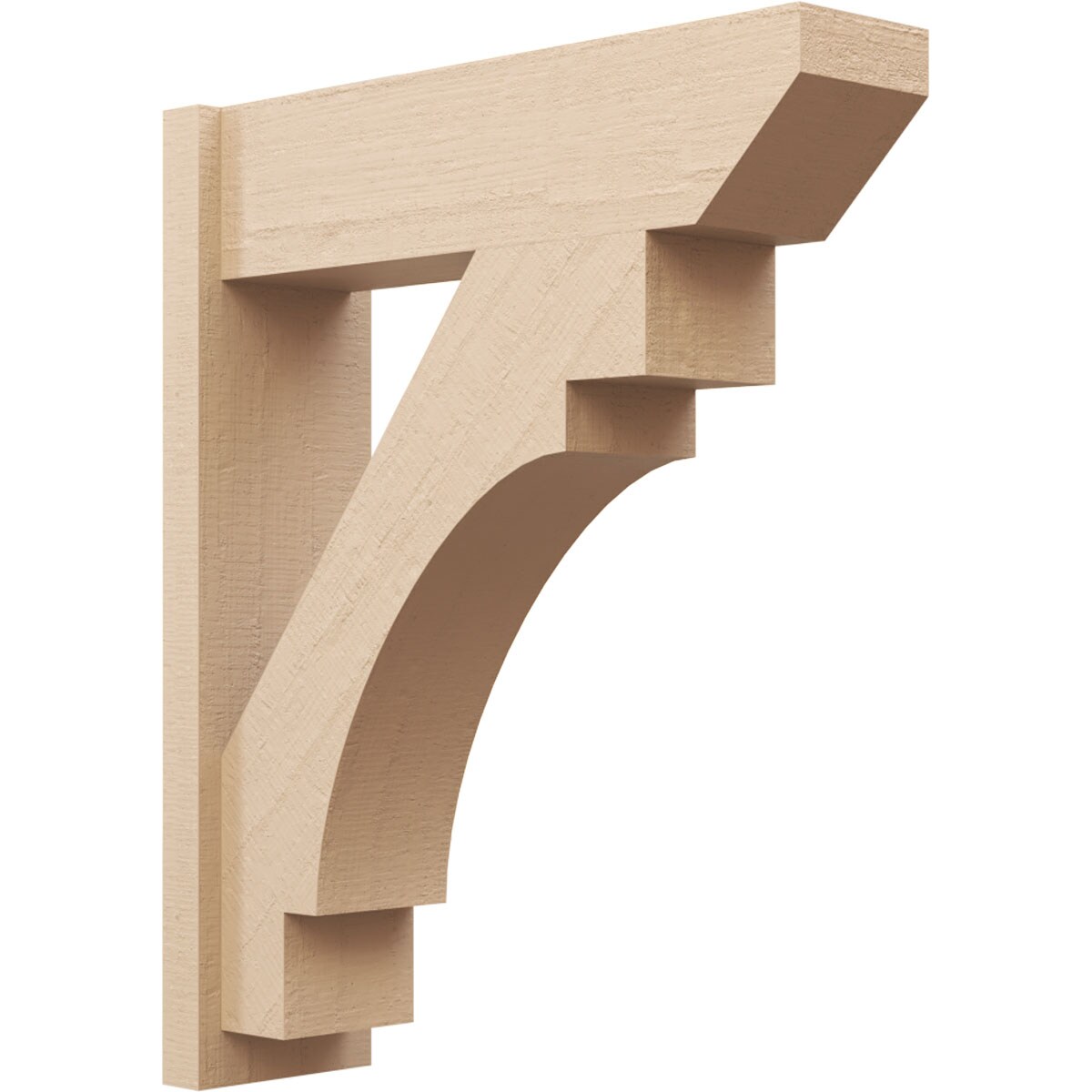 Ekena Millwork 2137106 Timberthane Rough Cedar Faux Wood Merced Slat Outlooker 8-in W x 28-in D x 34-in H Primed Tan