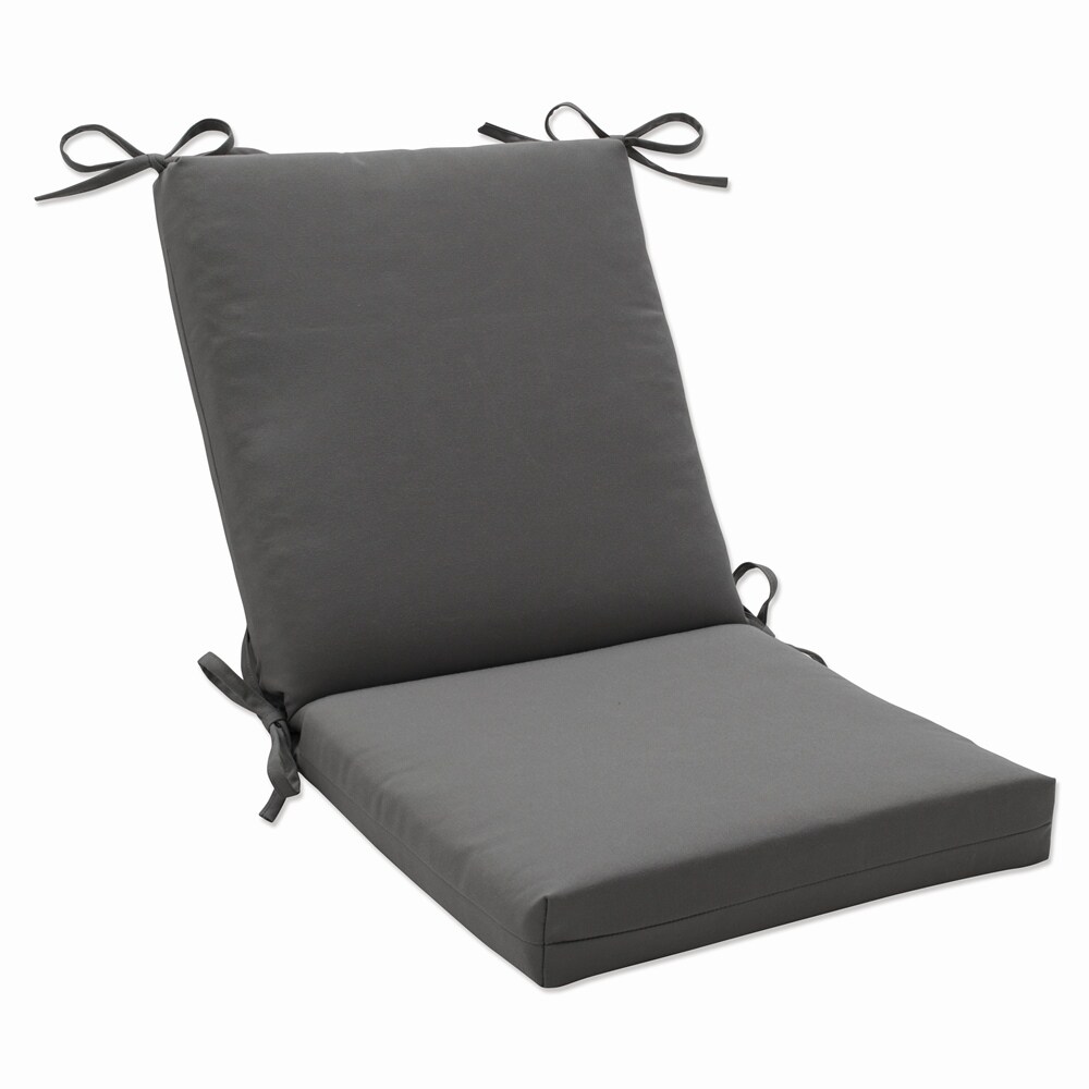 Pillow Perfect 546841 Fortress Canvas Charcoal 36.5-in x 18-in Grey Patio chair cushion