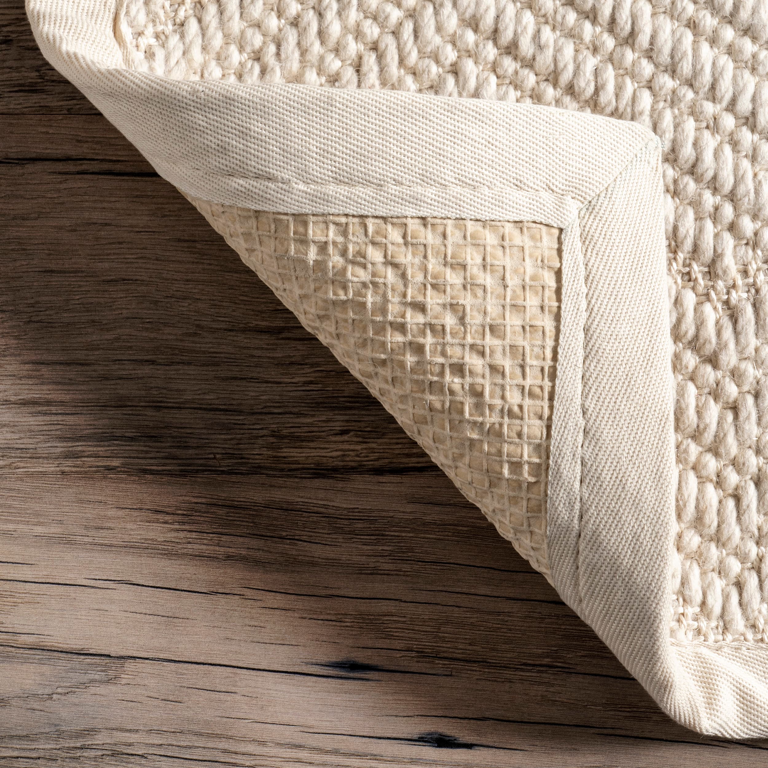 Nuloom Suzanne Solid 8x10 Wool Indoor Area Rug for Living Room Bedroom Dining Room Kitchen, Cream/Ivory