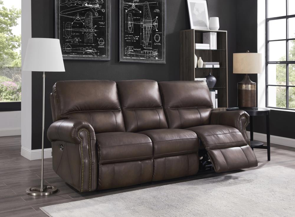 genuine leather reclining loveseat