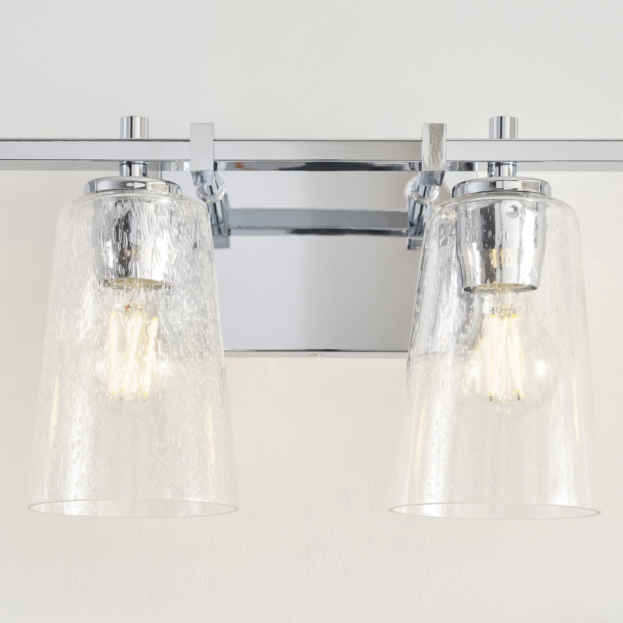 Mercer Chrome 4-Light Vanity with Clear Seeded Glass Shades