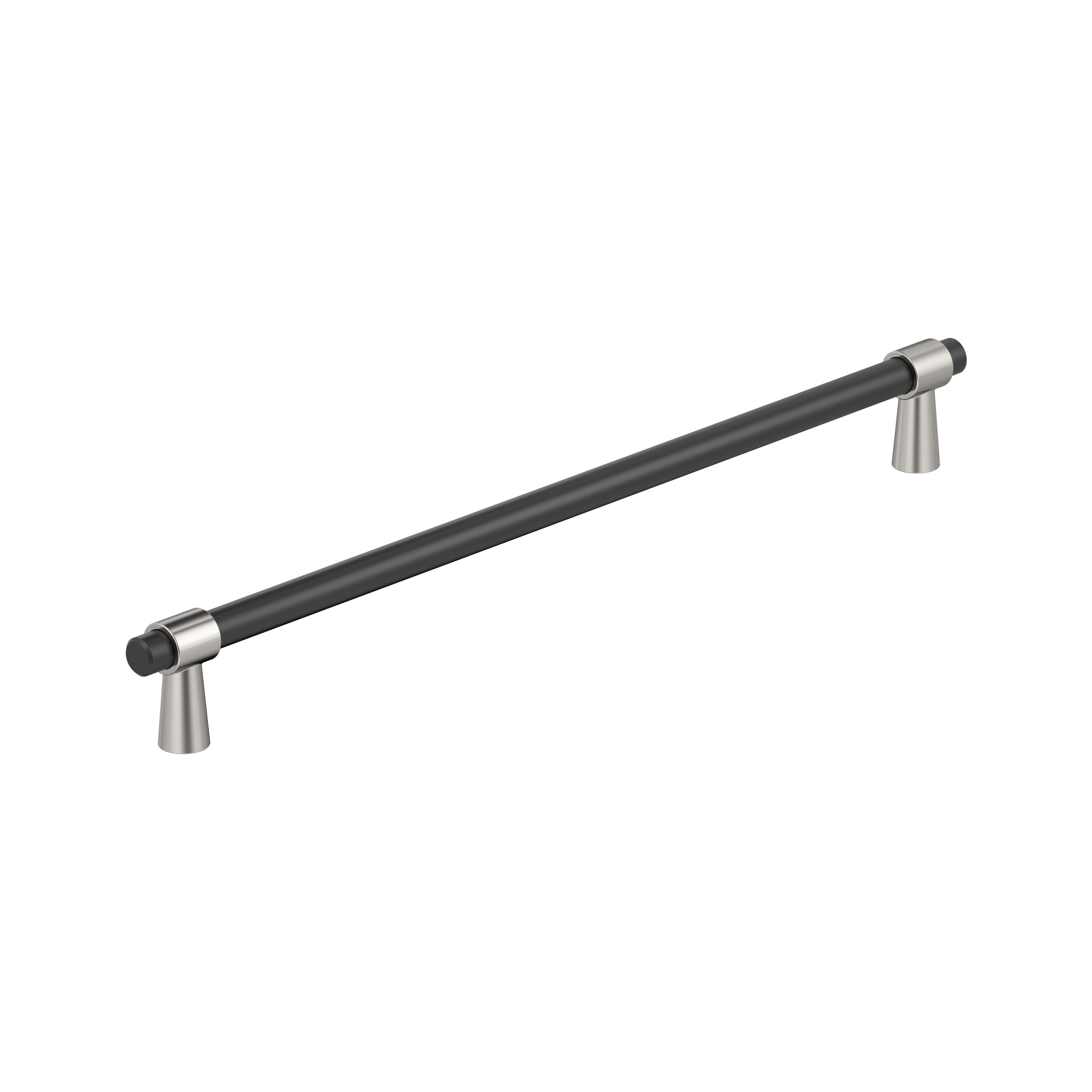 Amerock BP36983FBPN Mergence 12-5/8-in , 320mm Center to Center Matte Black/Polished Nickel Cylindrical Bar