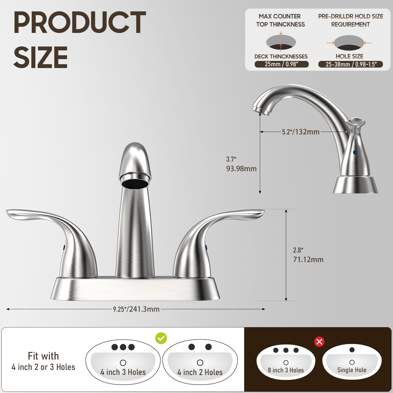 4 Inch Bathroom Faucetnull