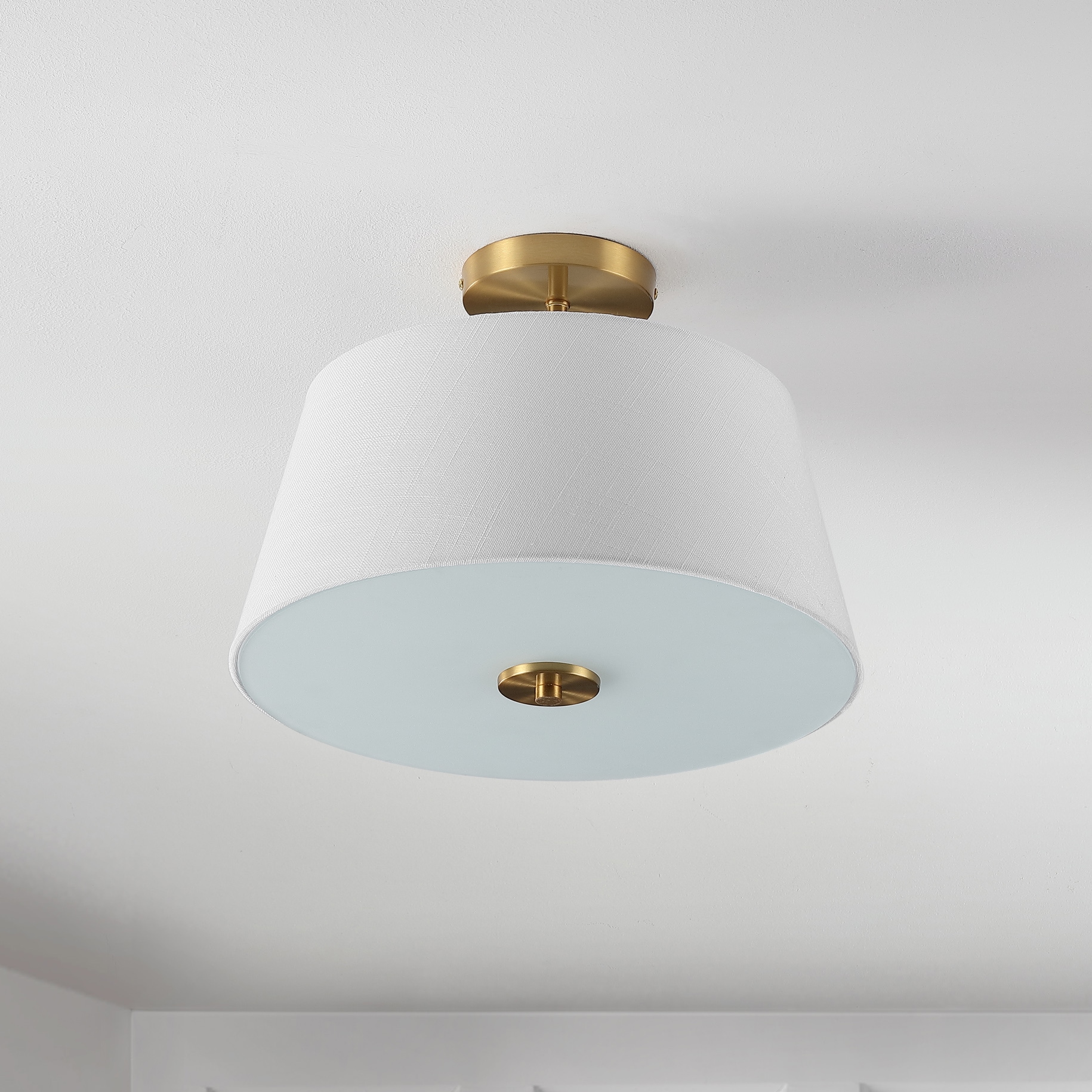 Isabella 15" Gold Brass LED Flush Mount Ceiling Light