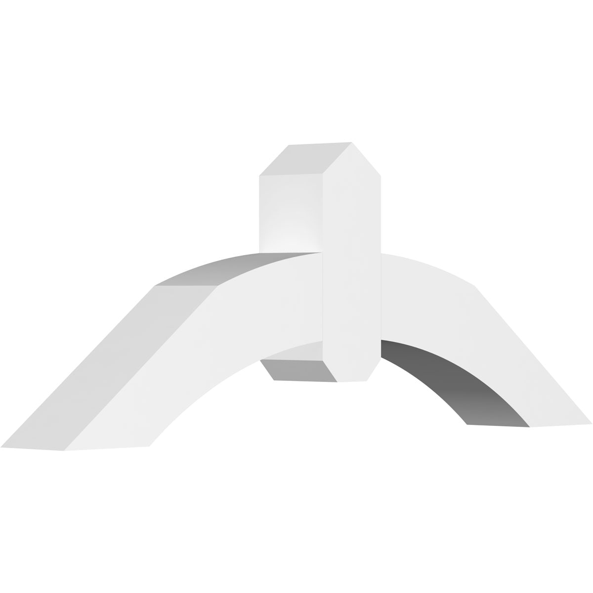 Ekena Millwork GBP036X14X0404ARC00 Archdale White PVC Gable bracket