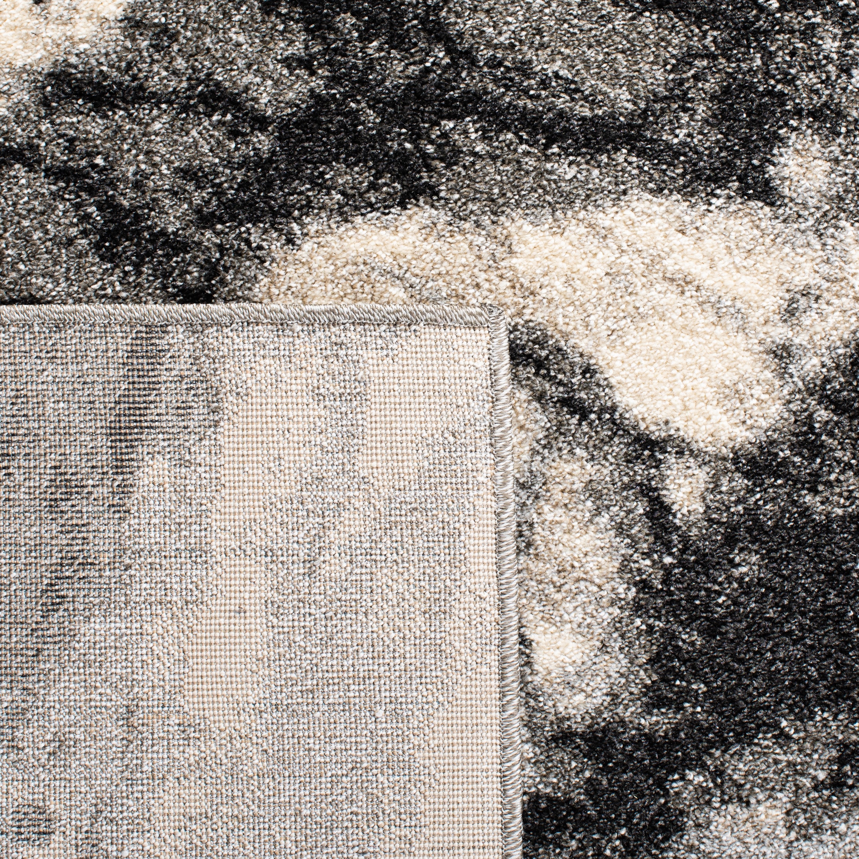 Gray Abstract Shag Synthetic Area Rug