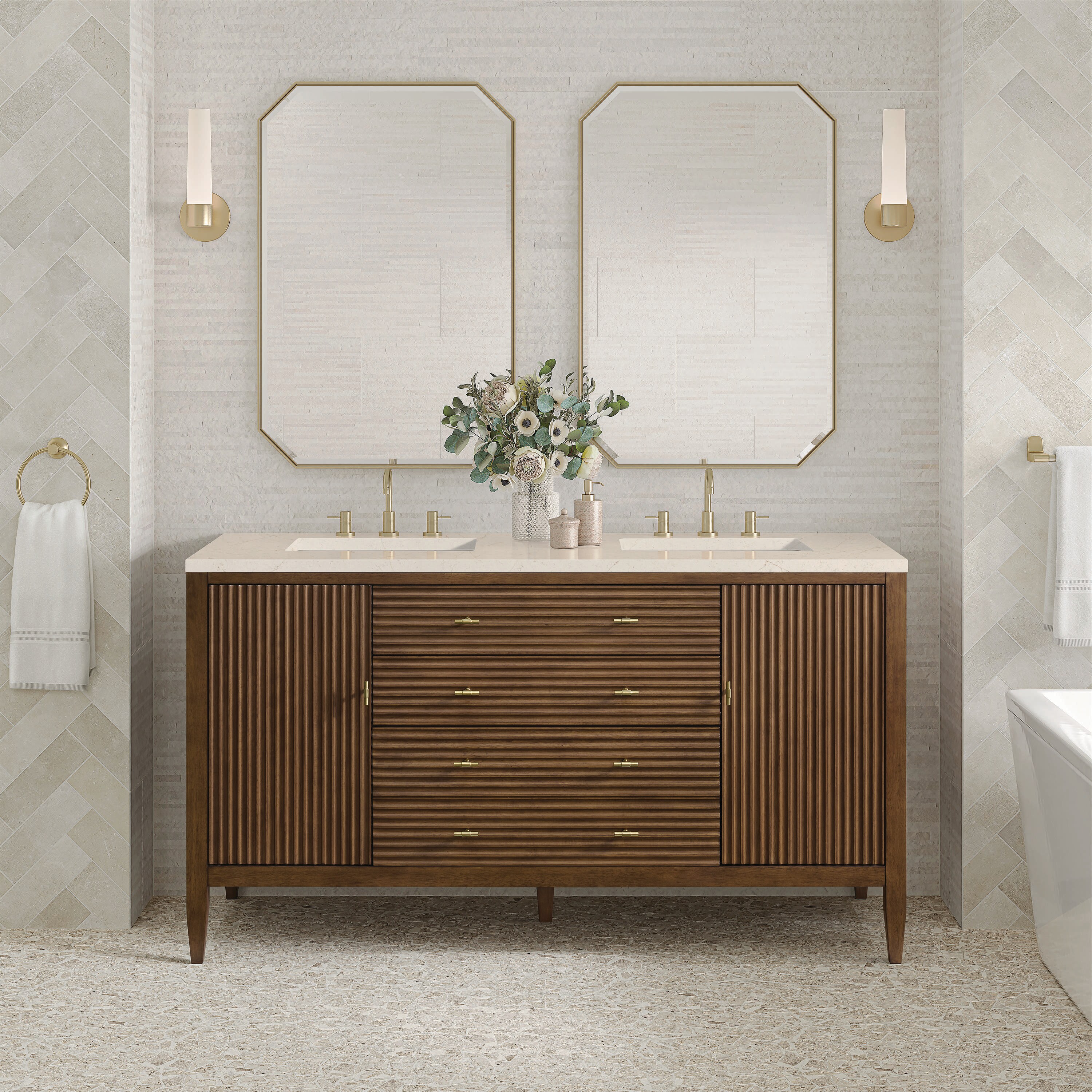 James Martin Vanities 485-V60D-WLT-3EMR Bath-Vanity-Combo - View #2