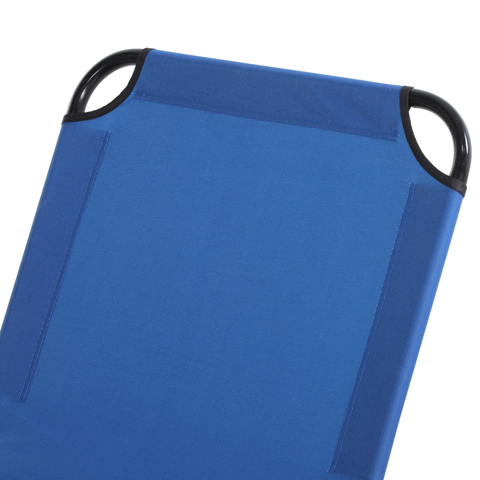 Blue Steel Frame Folding Outdoor Chaise Lounge Chair
