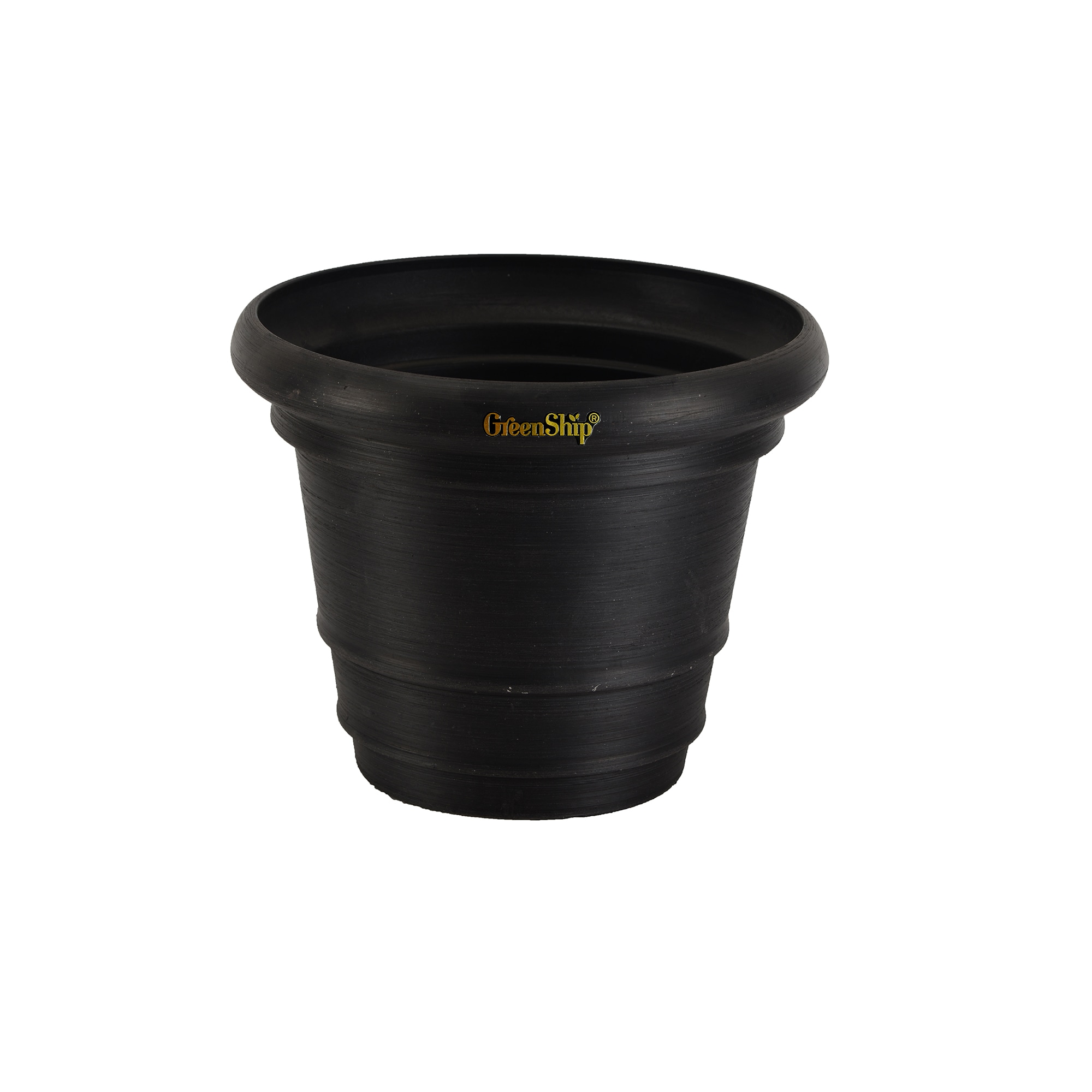 Greenship S-YG38B Round 12.0-in W x 12-in H x 12-in D Black Resin Indoor/Outdoor Planter