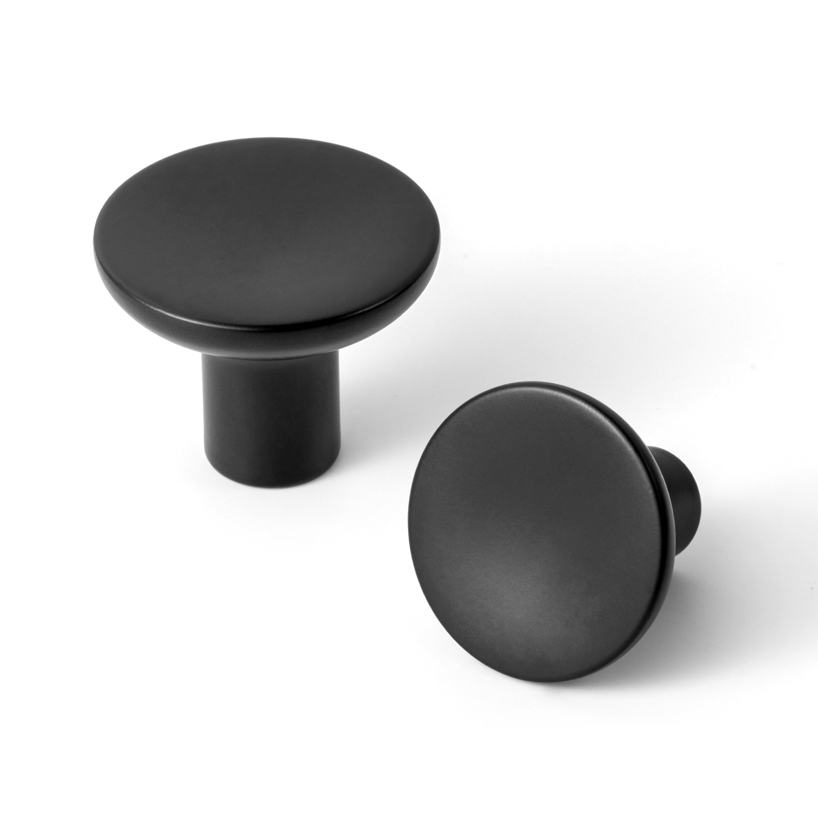 Miaokesen 1017B-DK-6 1-2/5-in Matte Black Mushroom Modern Cabinet Knob 6 -Pack