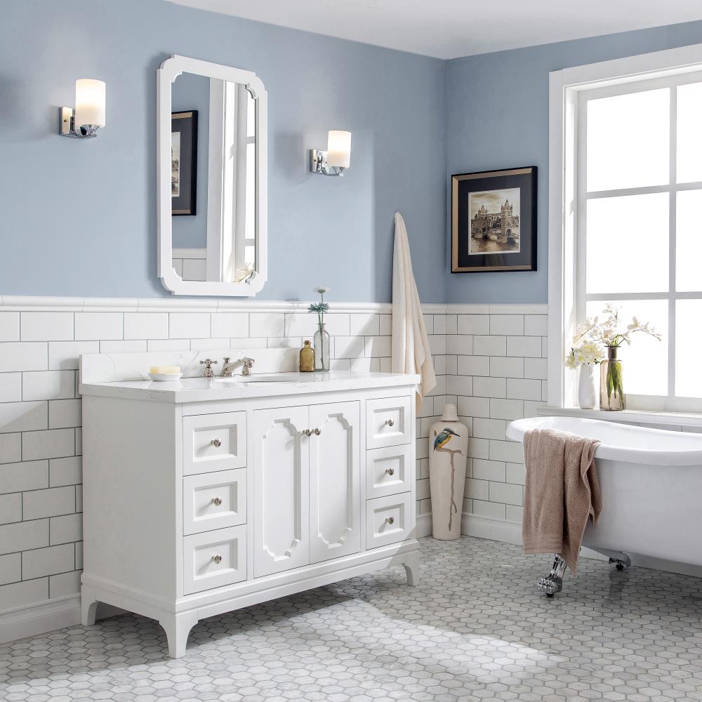 Water Creation Queen 48-in Pure White Undermount Single Sink Bathroom ...