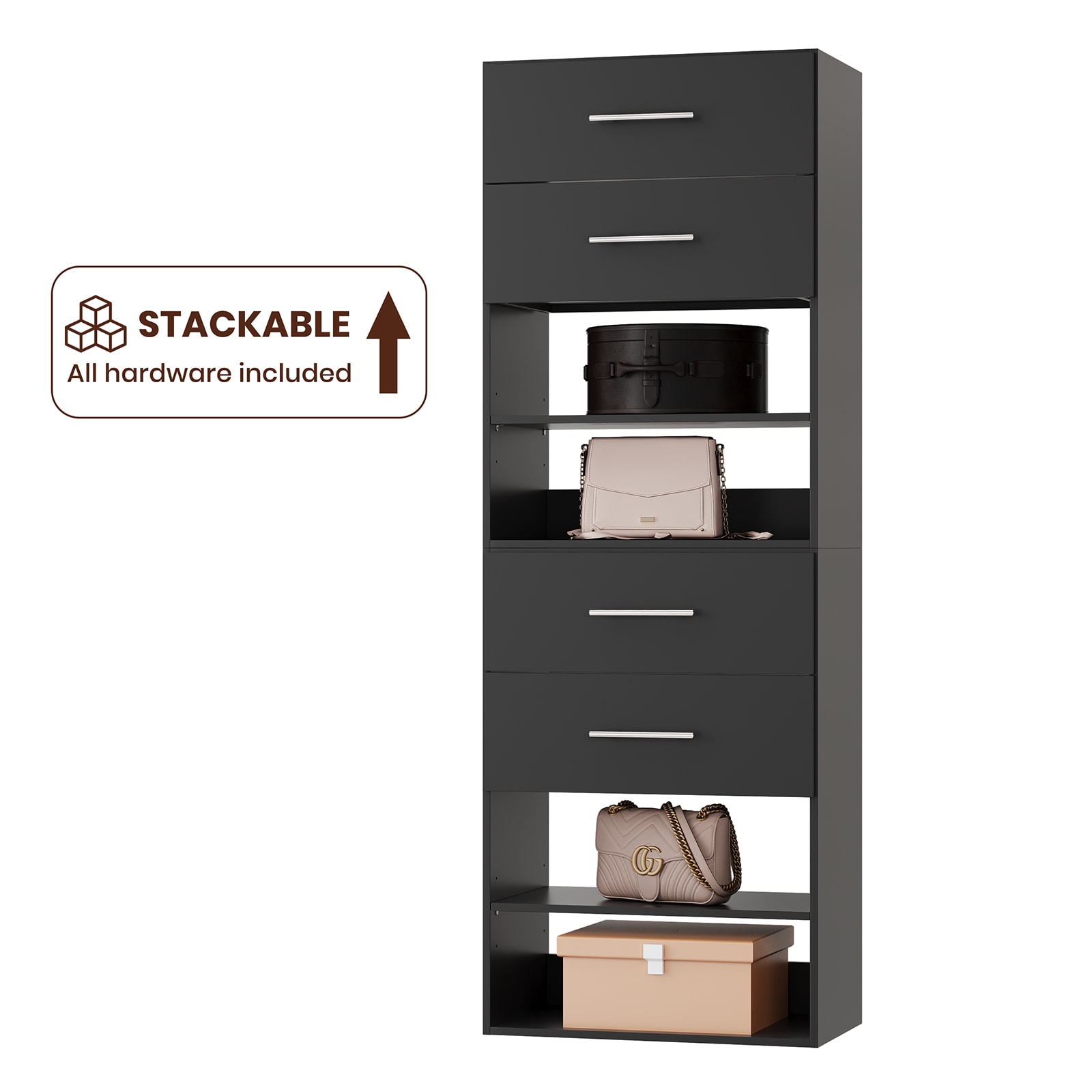 LOVMOR LO-7407005602-SY-ZJL Wood-Closet-Shelves - View #4