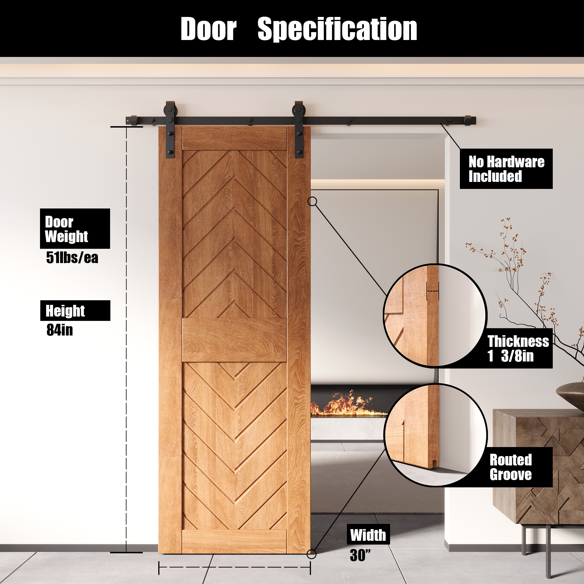 HOMACER JT2-3084-EA Barn-Doors - View #2