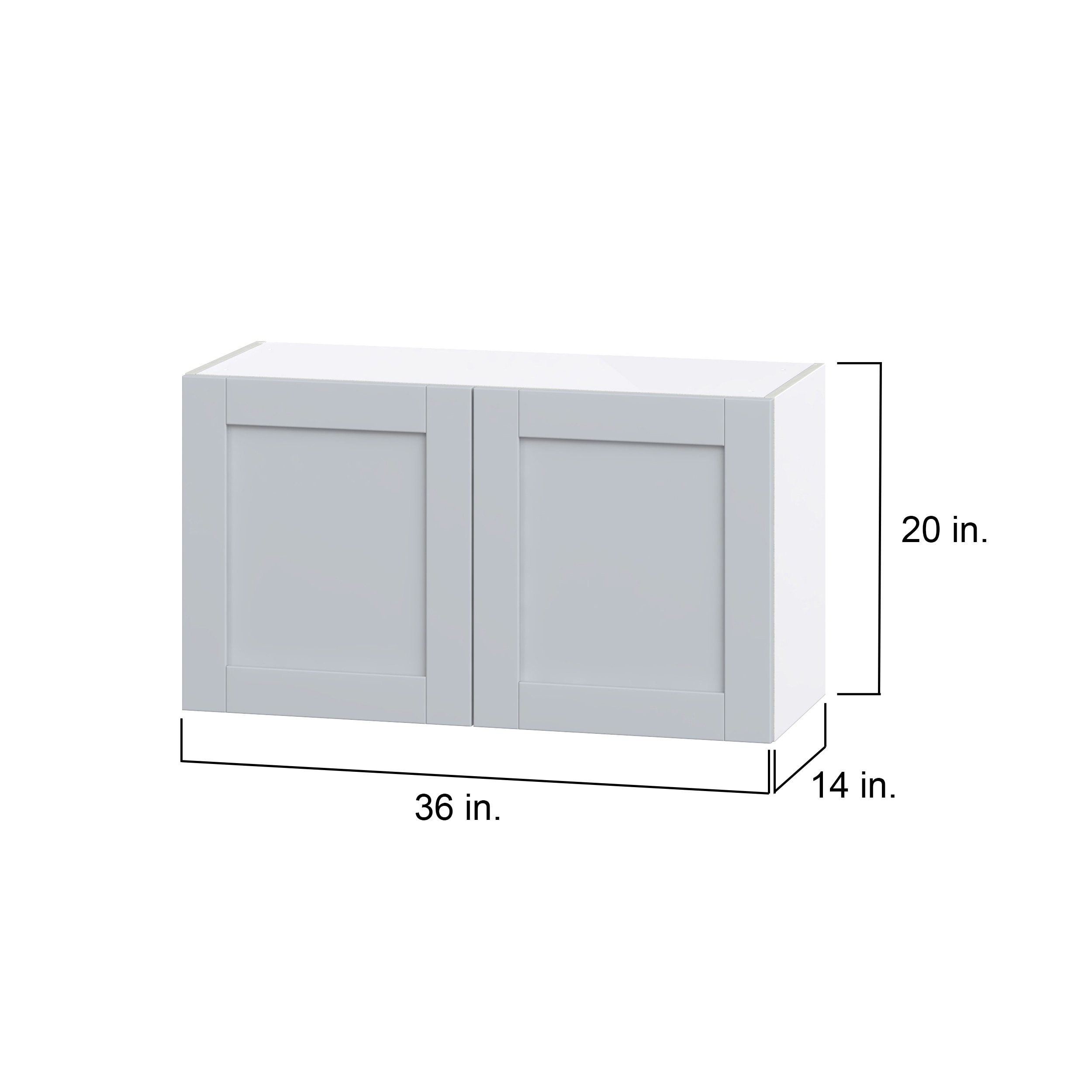 Hugo&Borg Charlesberg 36-in W x 20-in H x 14-in D Gray Wall Fully Assembled Cabinet (Flat Panel Shaker Door Style)
