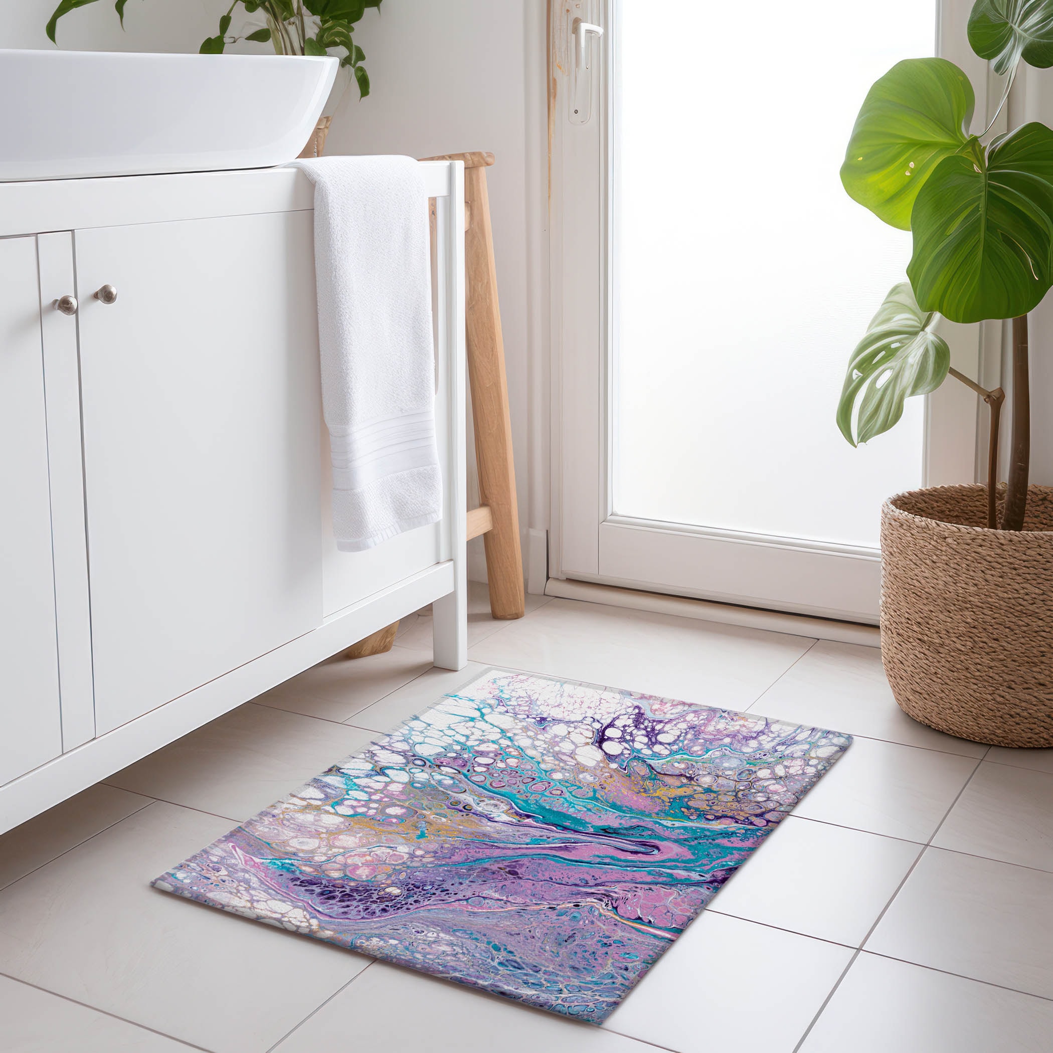 Addison Rugs AMF64PE20X30 Mayfield AMF64PE 2 x 3 (ft) Loomed Polyester Periwinkle Rectangular Indoor Abstract Machine washable Area rug