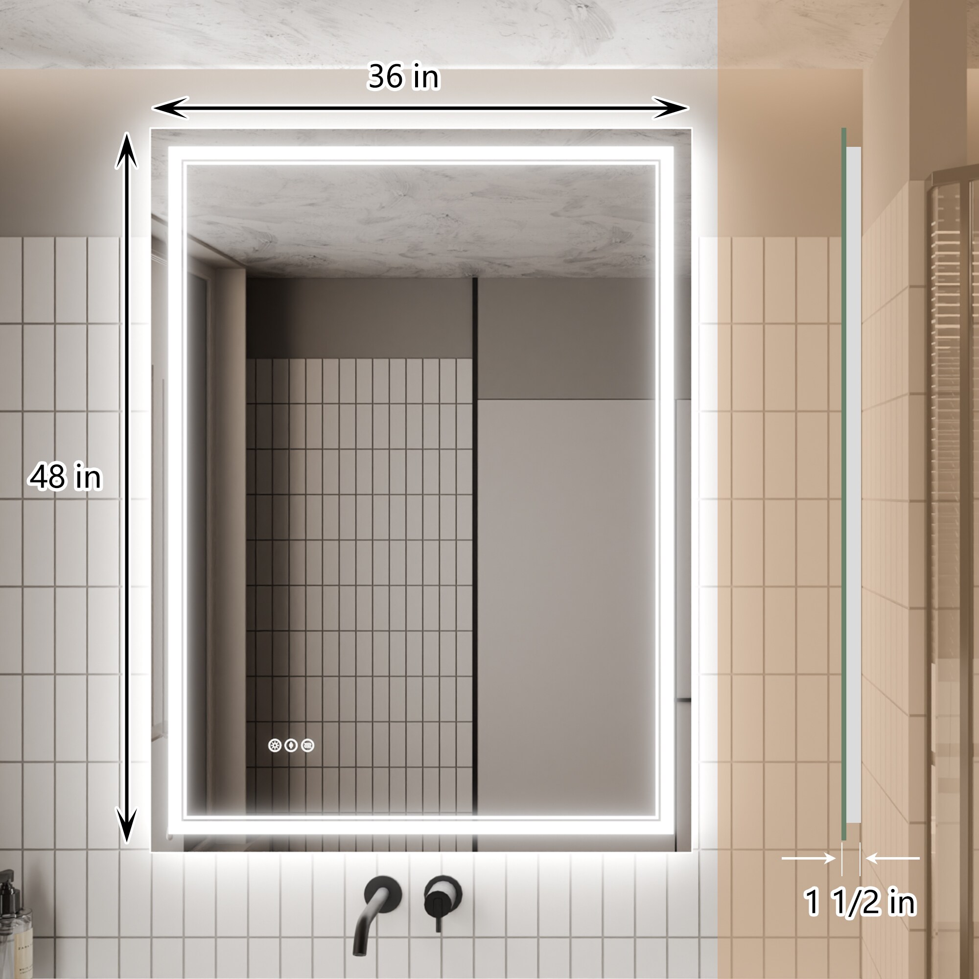 WELLFOR EX-TF3648 Framed-Bath-Mirrors - View #8
